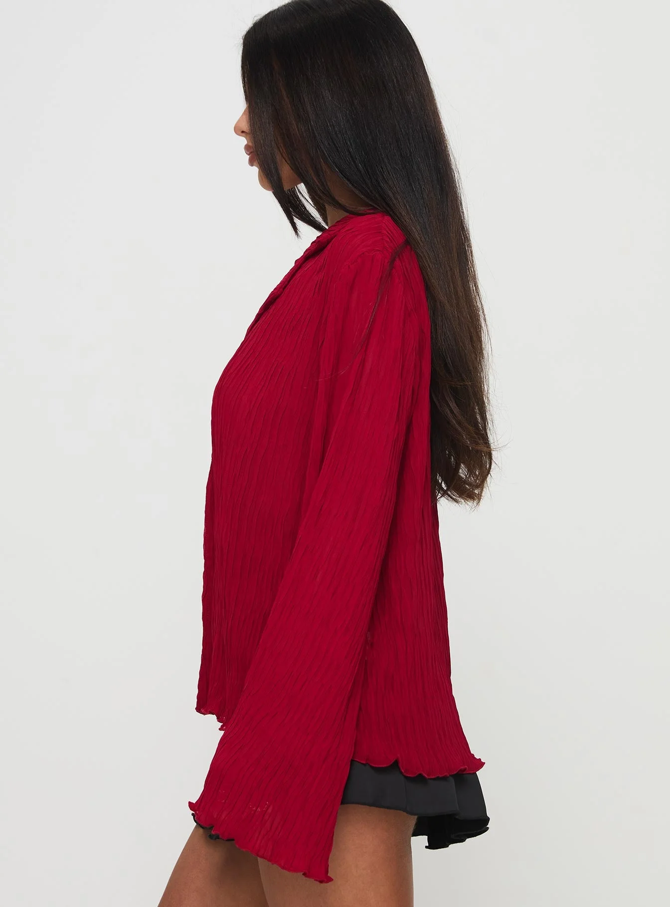 Selma Shirt Burgundy - Image 4