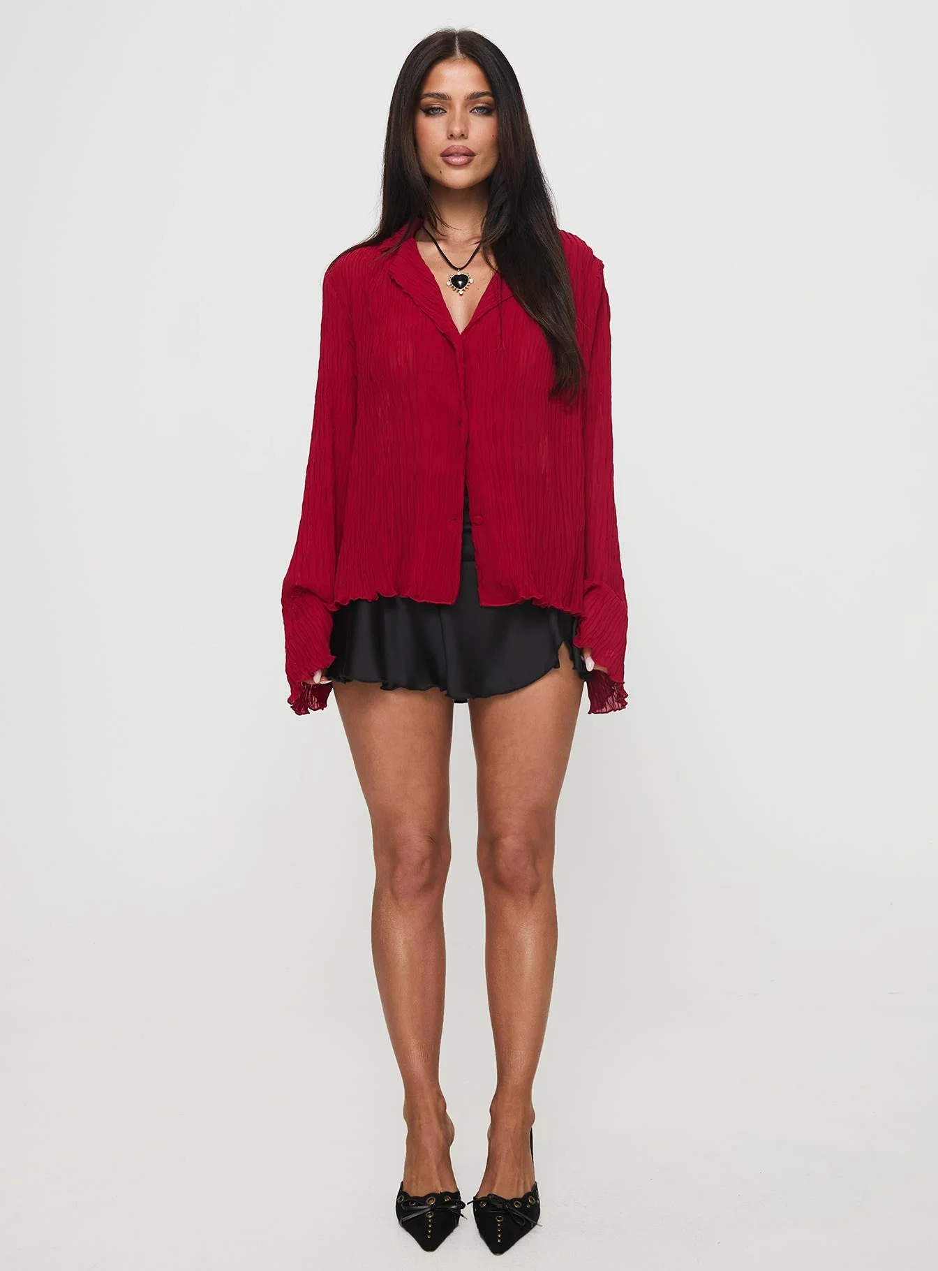 Selma Shirt Burgundy - Image 7