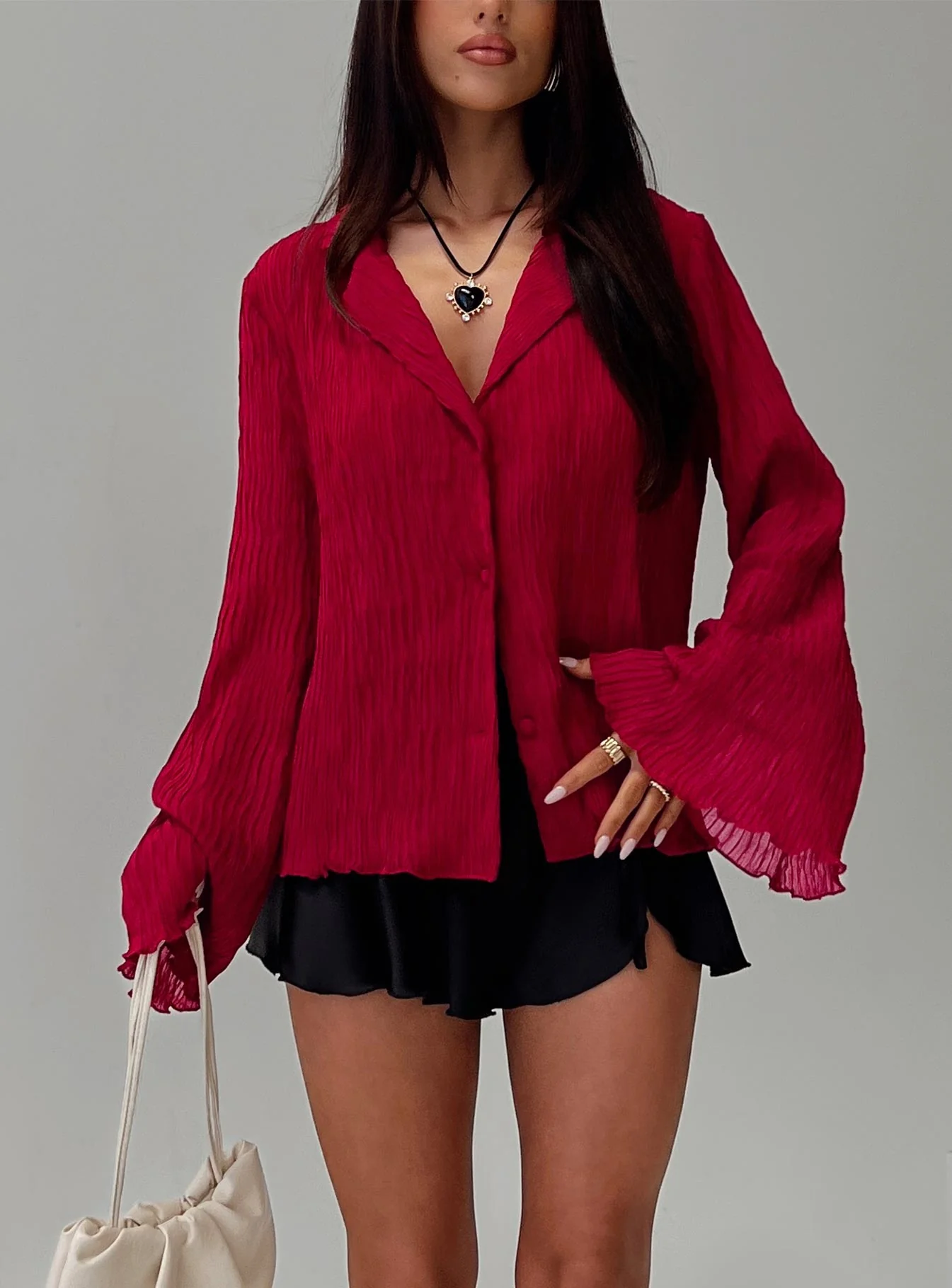 Selma Shirt Burgundy - Image 8