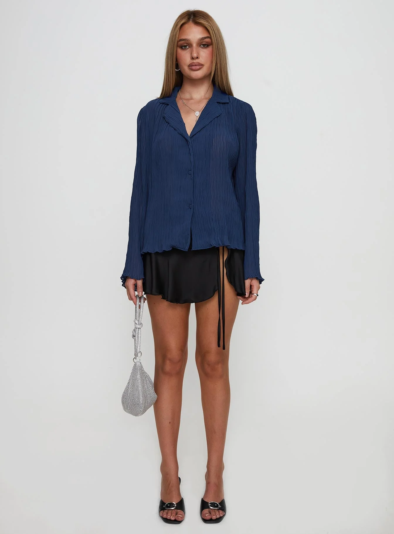 Selma Shirt Navy - Image 6