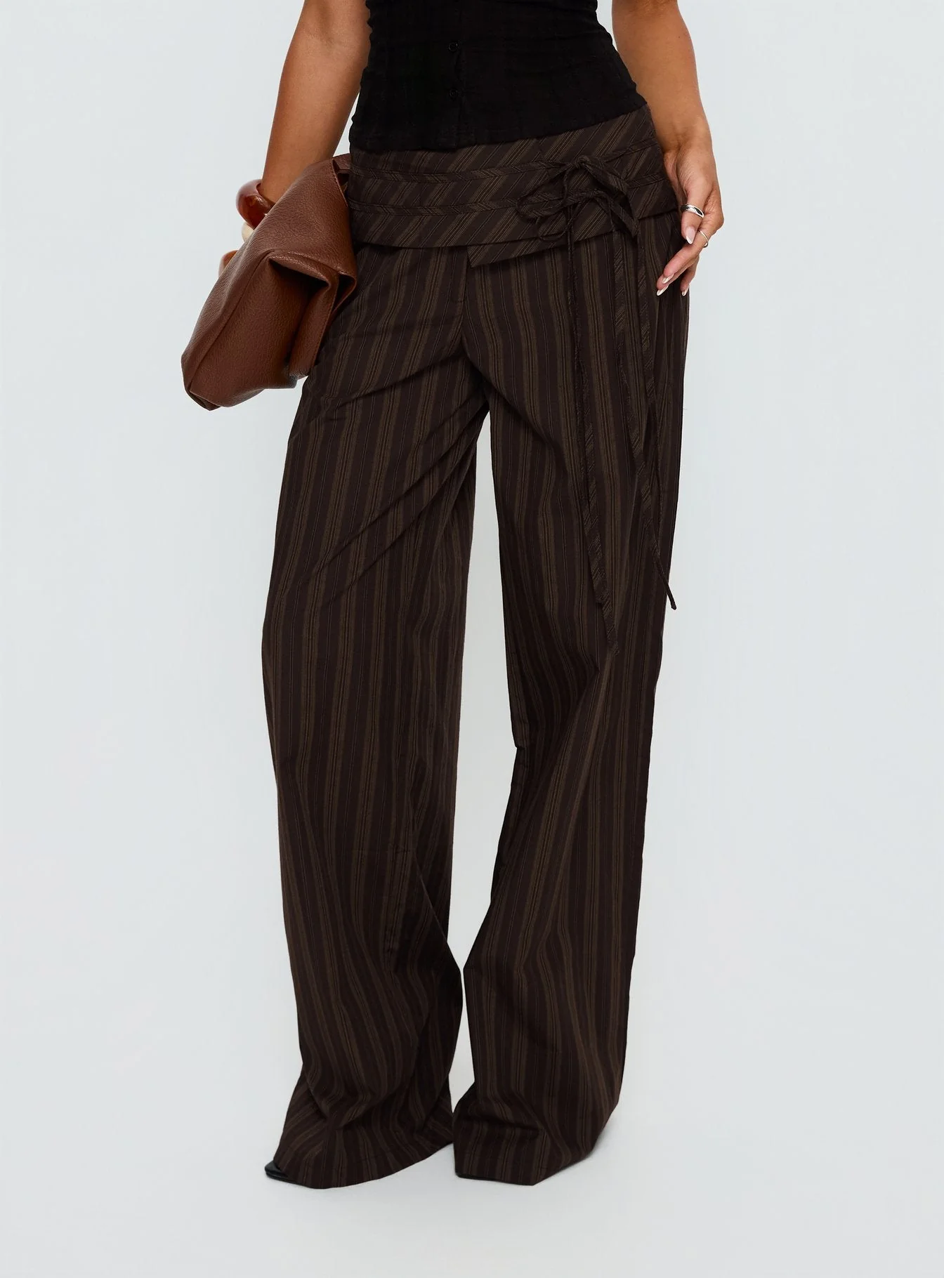 Seneca Wrap Pant Brown Stripe - Image 2