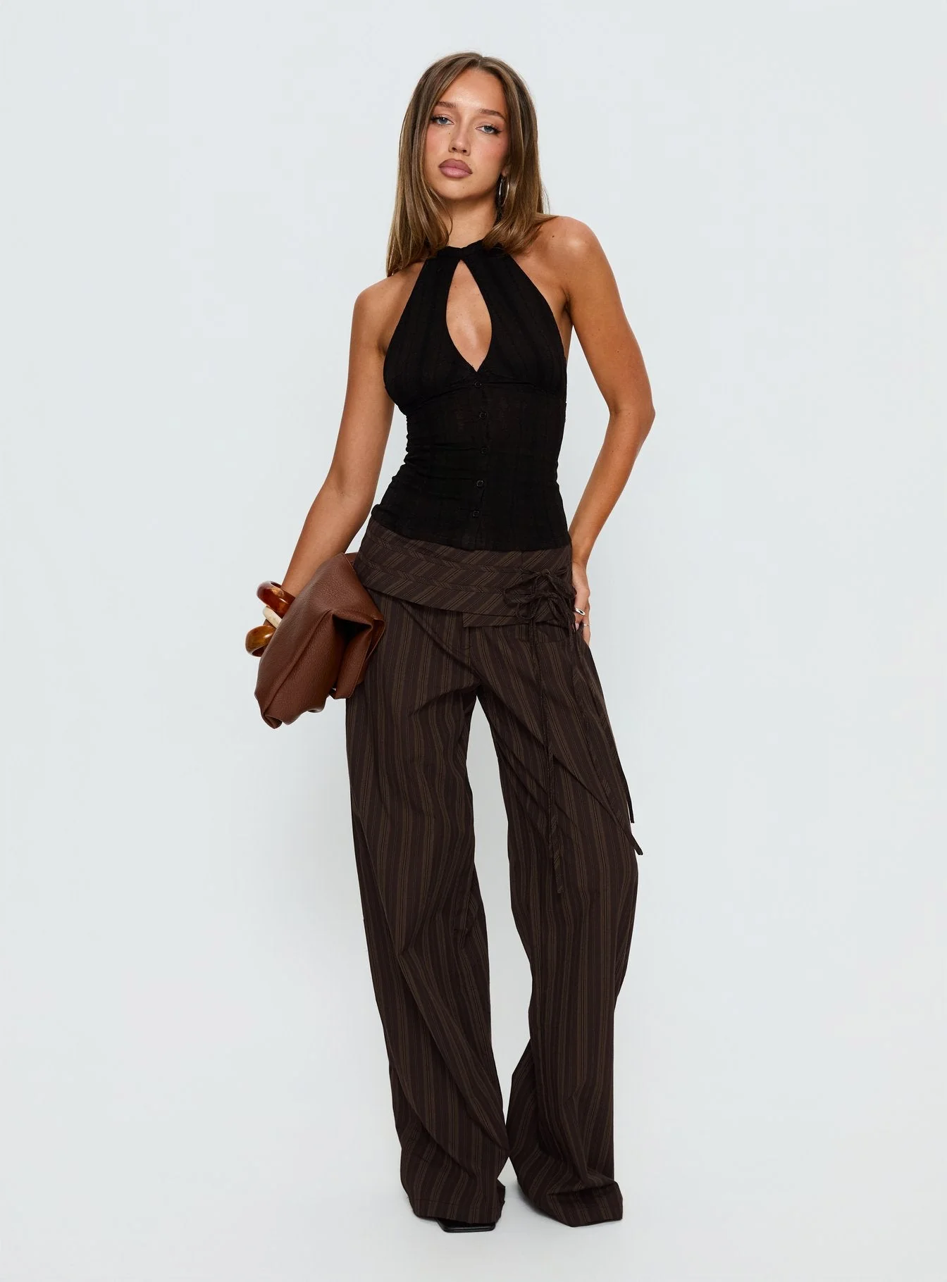 Seneca Wrap Pant Brown Stripe - Image 3
