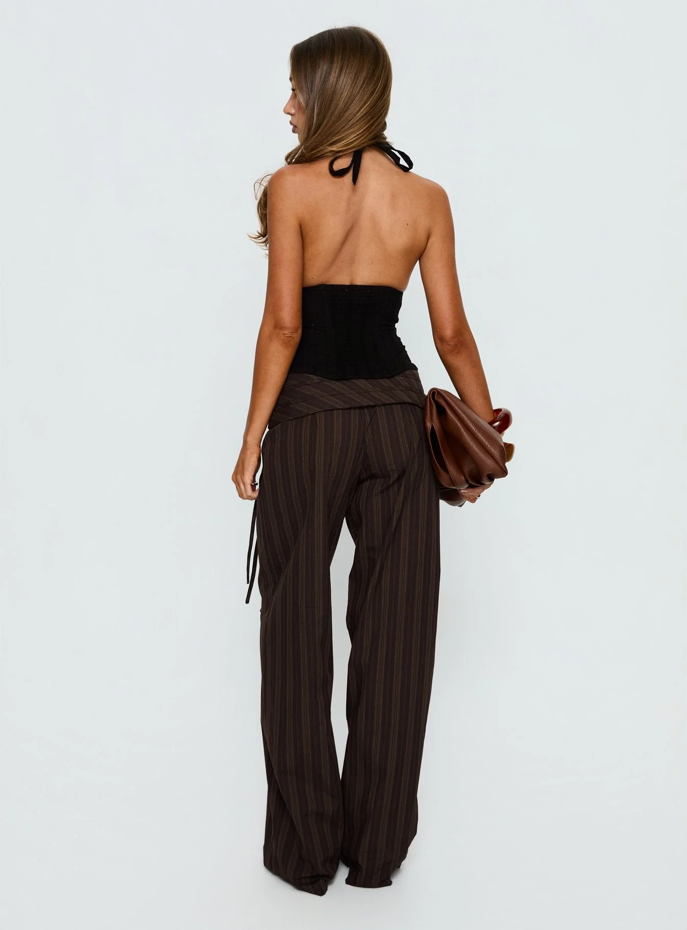Seneca Wrap Pant Brown Stripe - Image 5