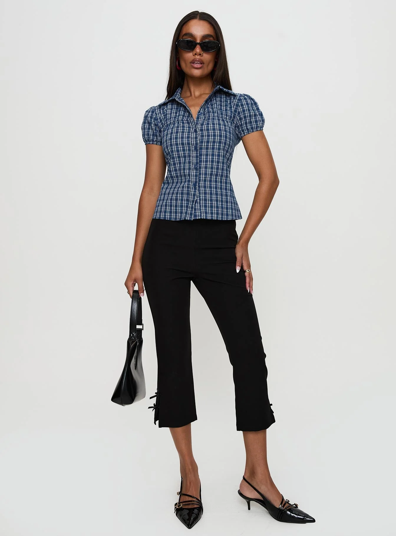 Separate Scenes Button Up Top Blue Check - Image 3