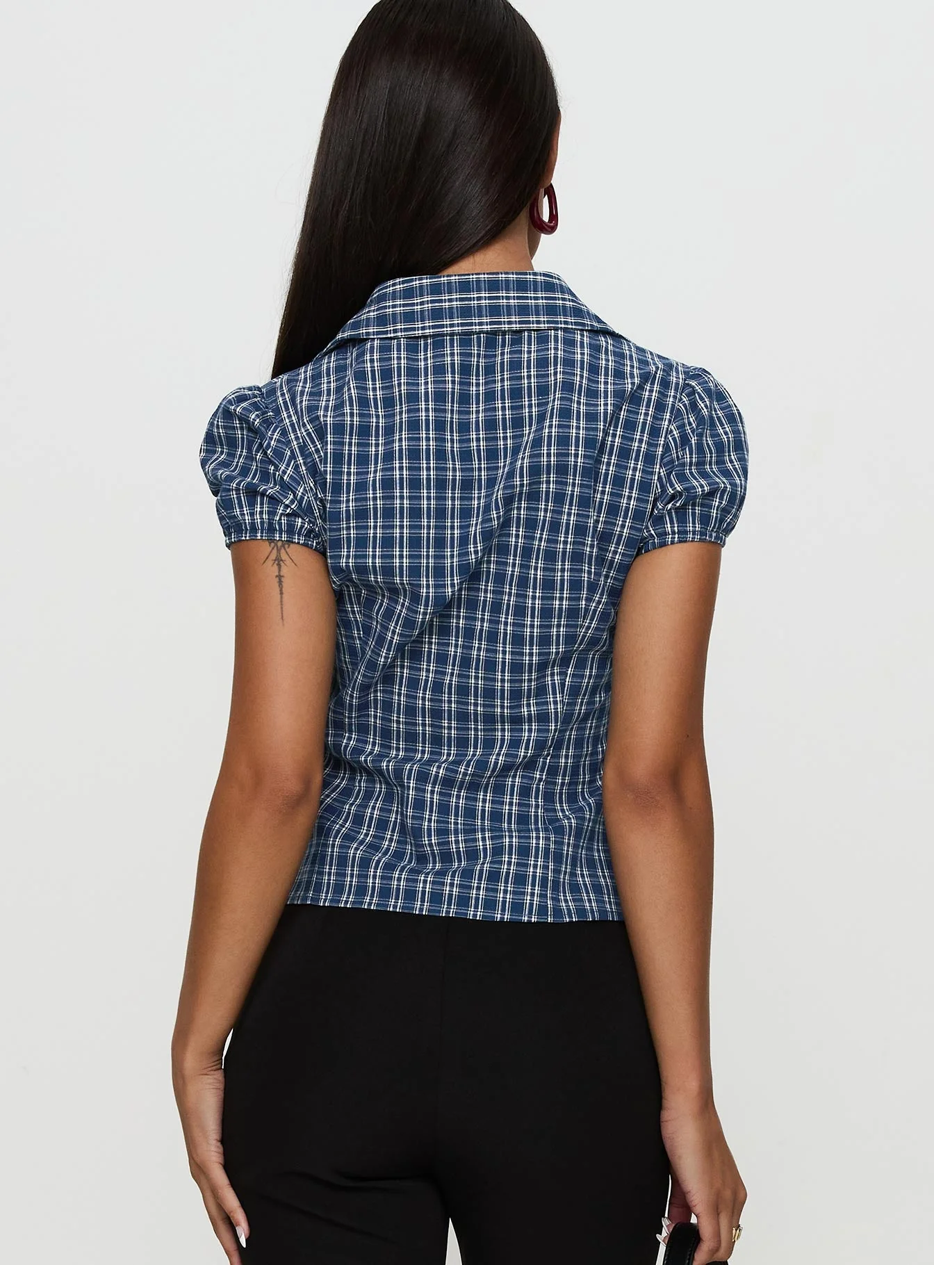 Separate Scenes Button Up Top Blue Check - Image 5