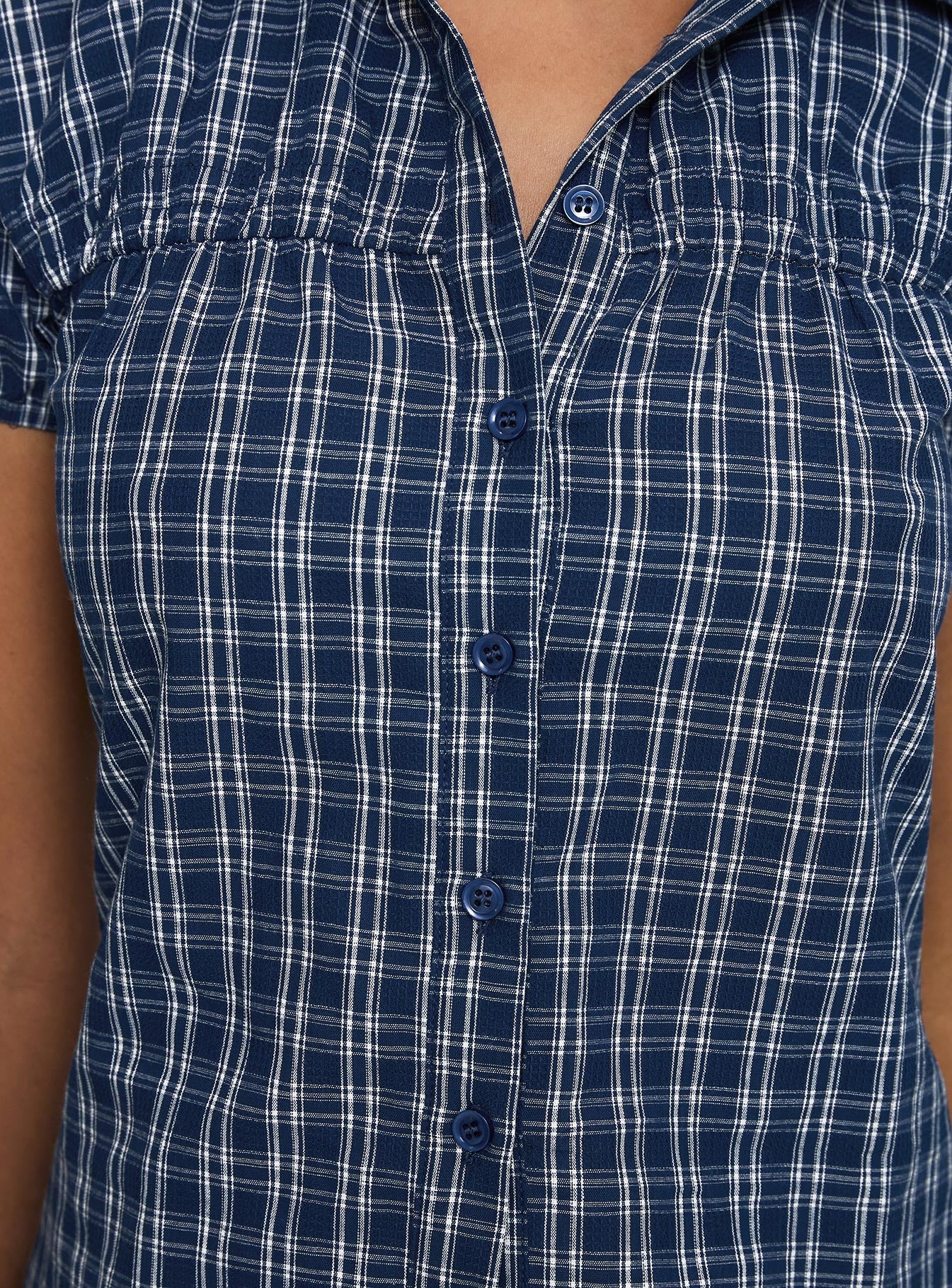 Separate Scenes Button Up Top Blue Check - Image 6