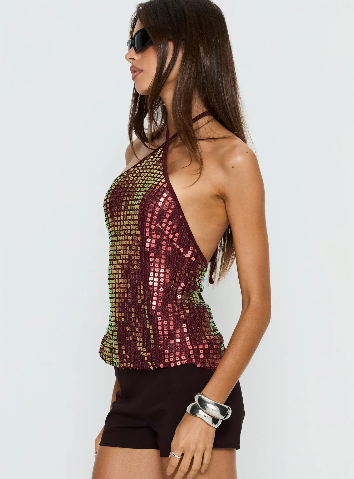 September Sunsets Halter Top Wine - Image 4
