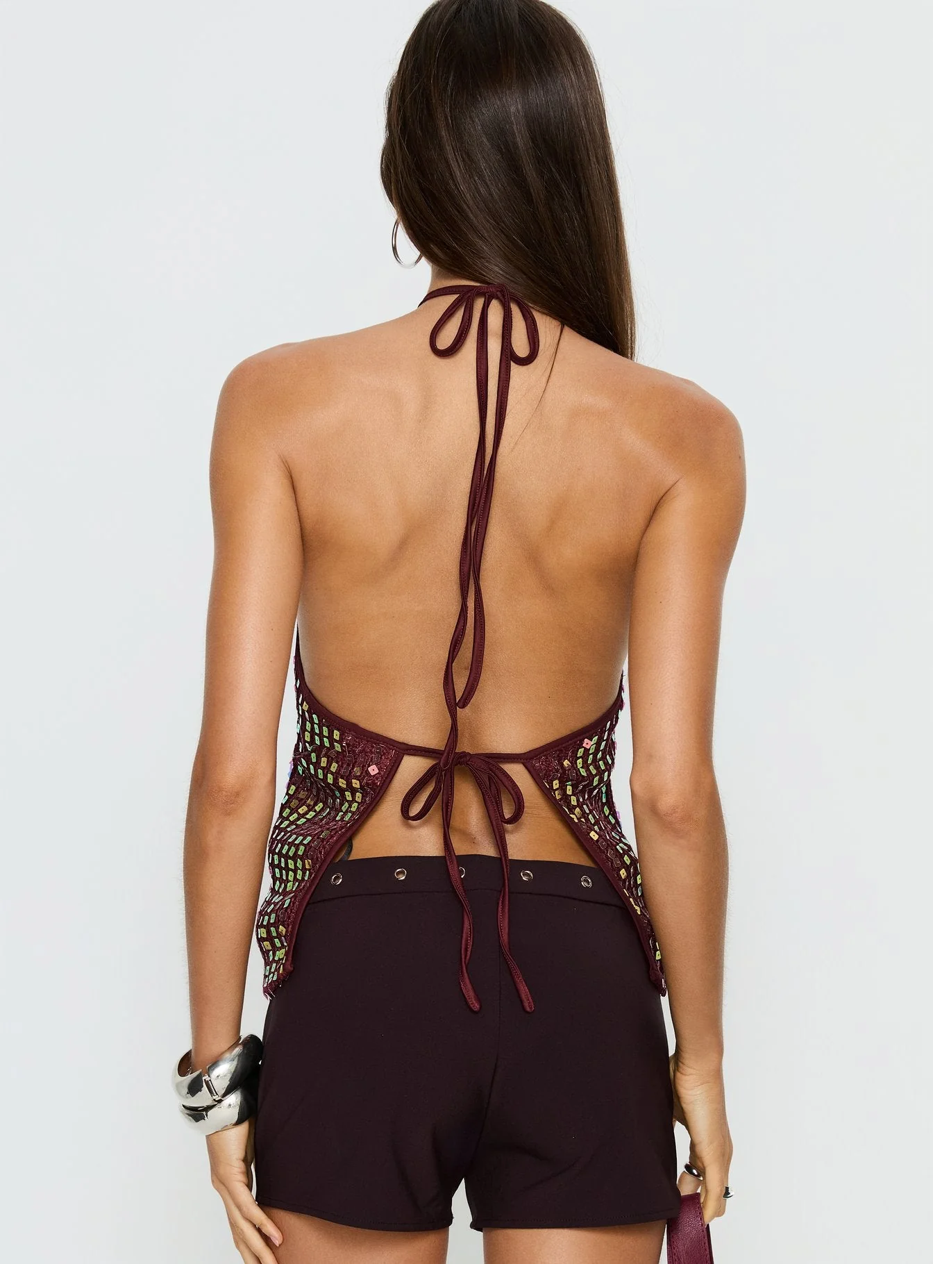 September Sunsets Halter Top Wine - Image 5