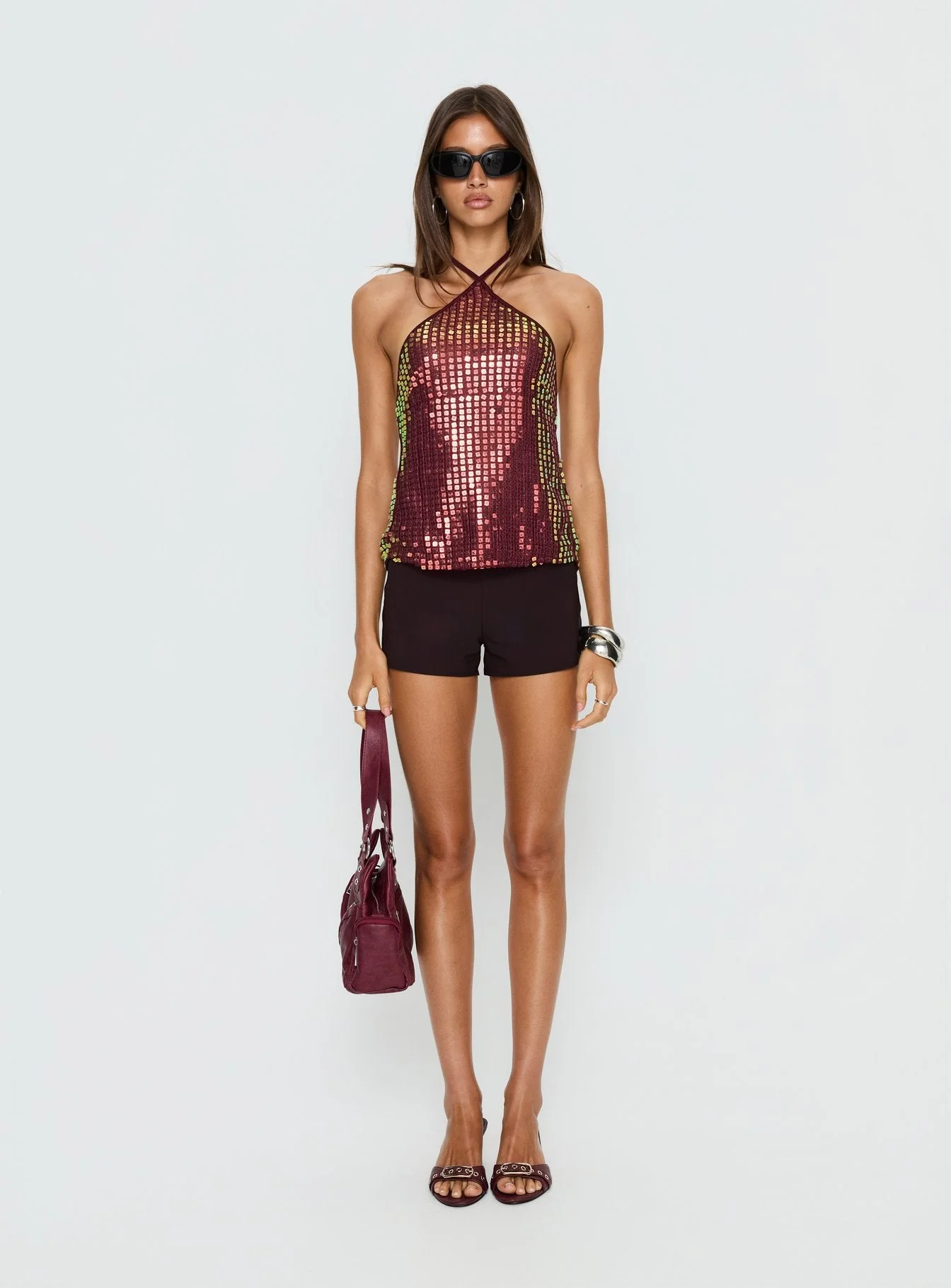 September Sunsets Halter Top Wine - Image 7