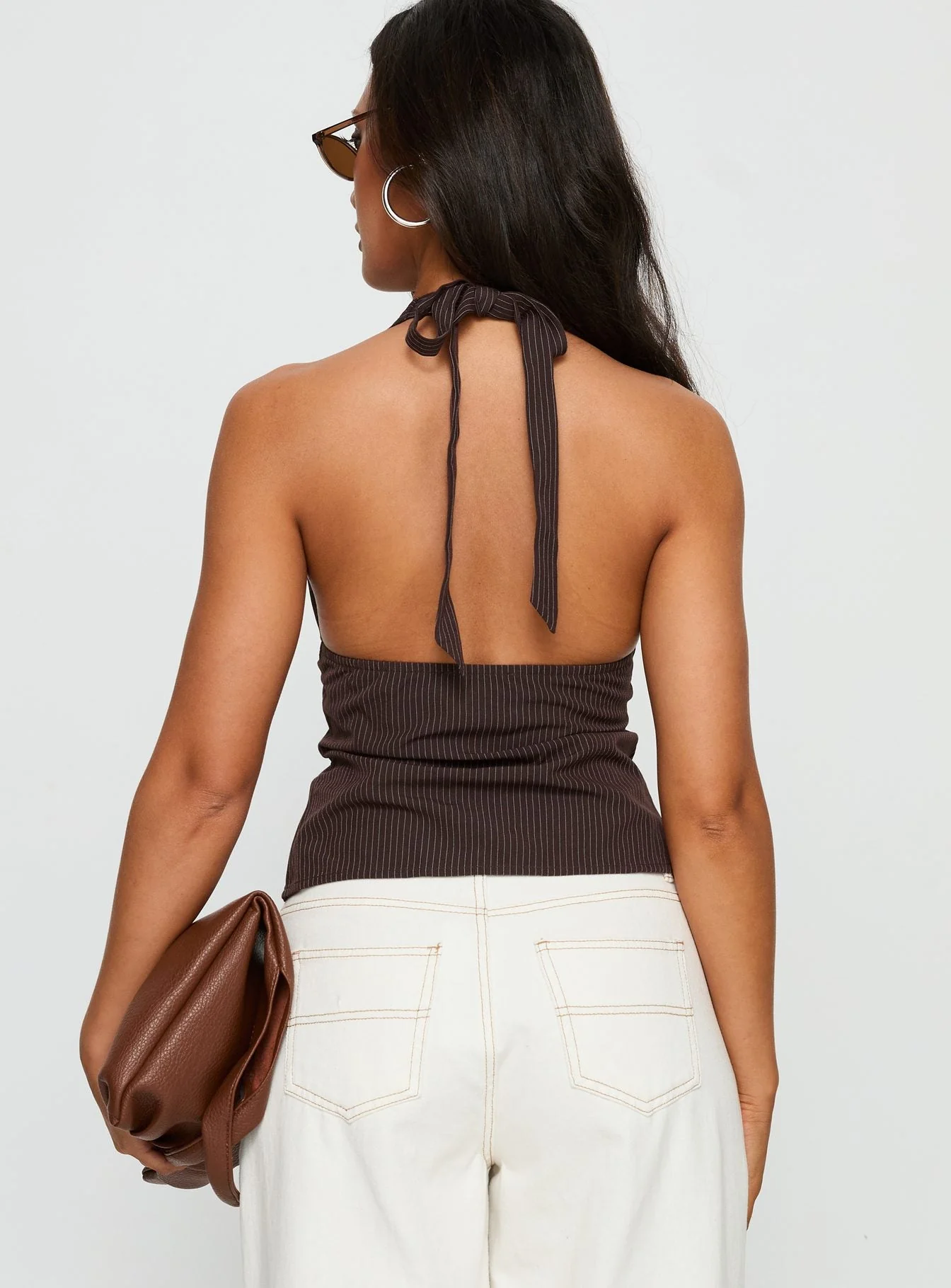 Serefina Halter Top Brown Stripe - Image 4