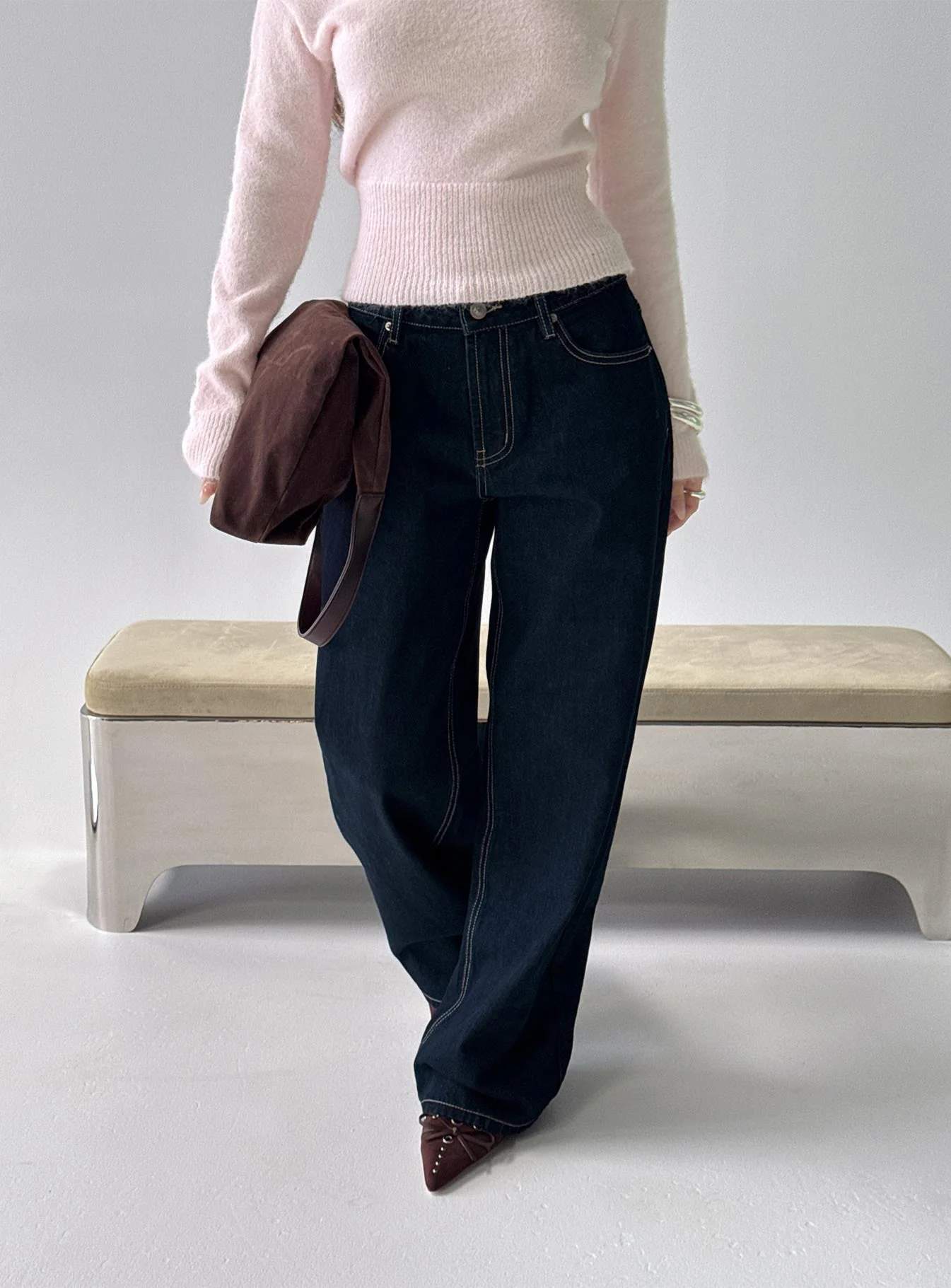 Serenitia Mid Rise Relaxed Jeans Dark Raw Wash - Image 2