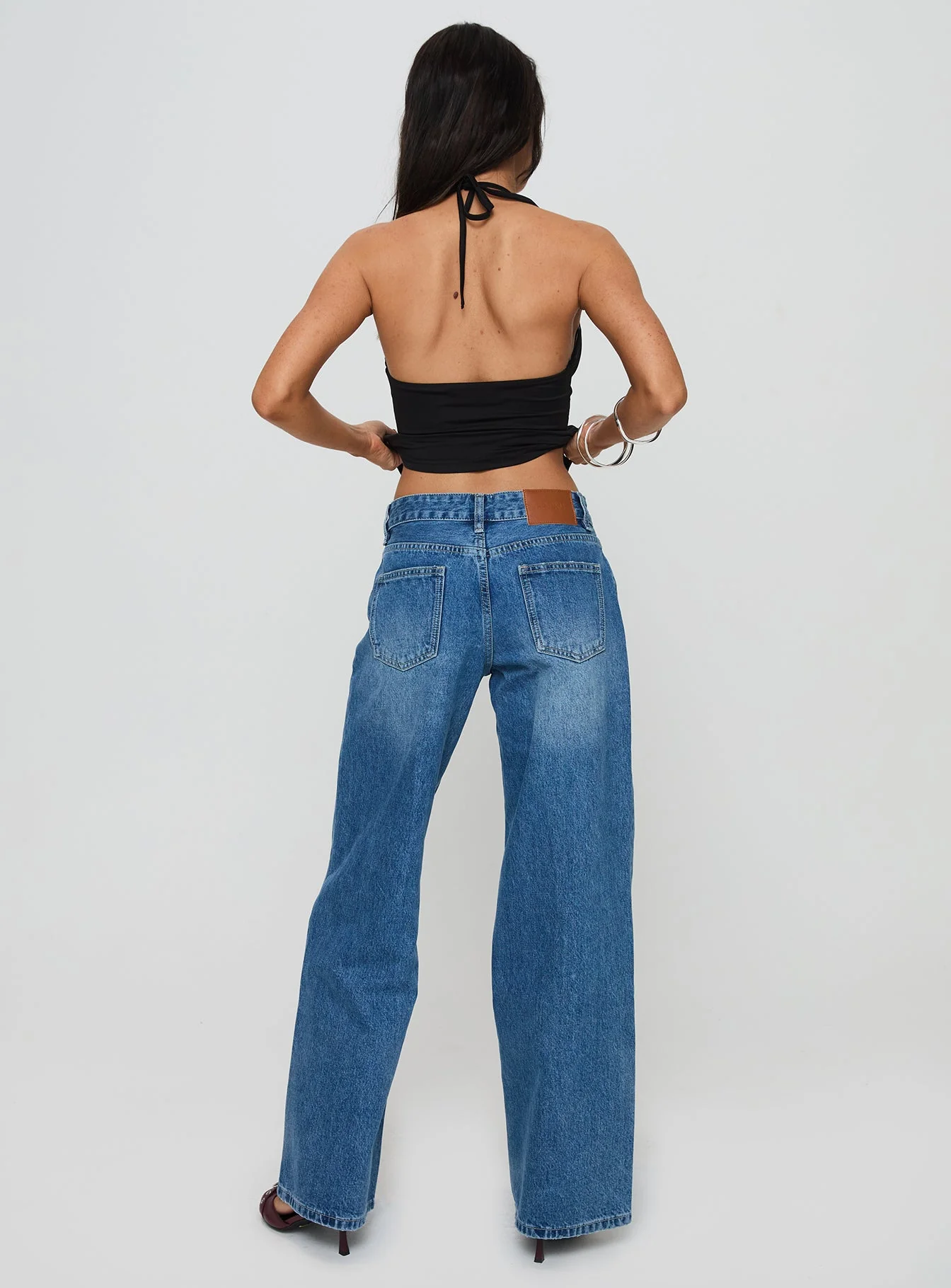 Serenitia Mid Rise Straight Leg Jeans Mid Blue Wash Tall - Image 5