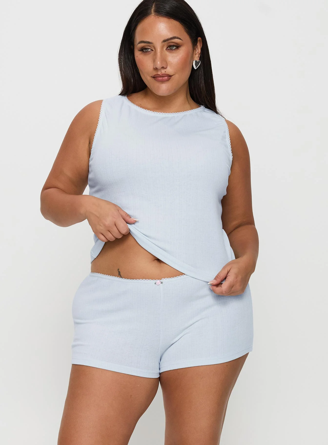 Serenitie Pointelle Sleep Set Blue Curve - Image 2