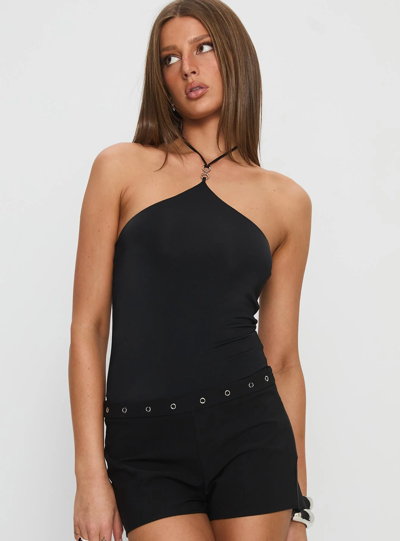 Sessily Hardware Detail Bodysuit Black - Image 2