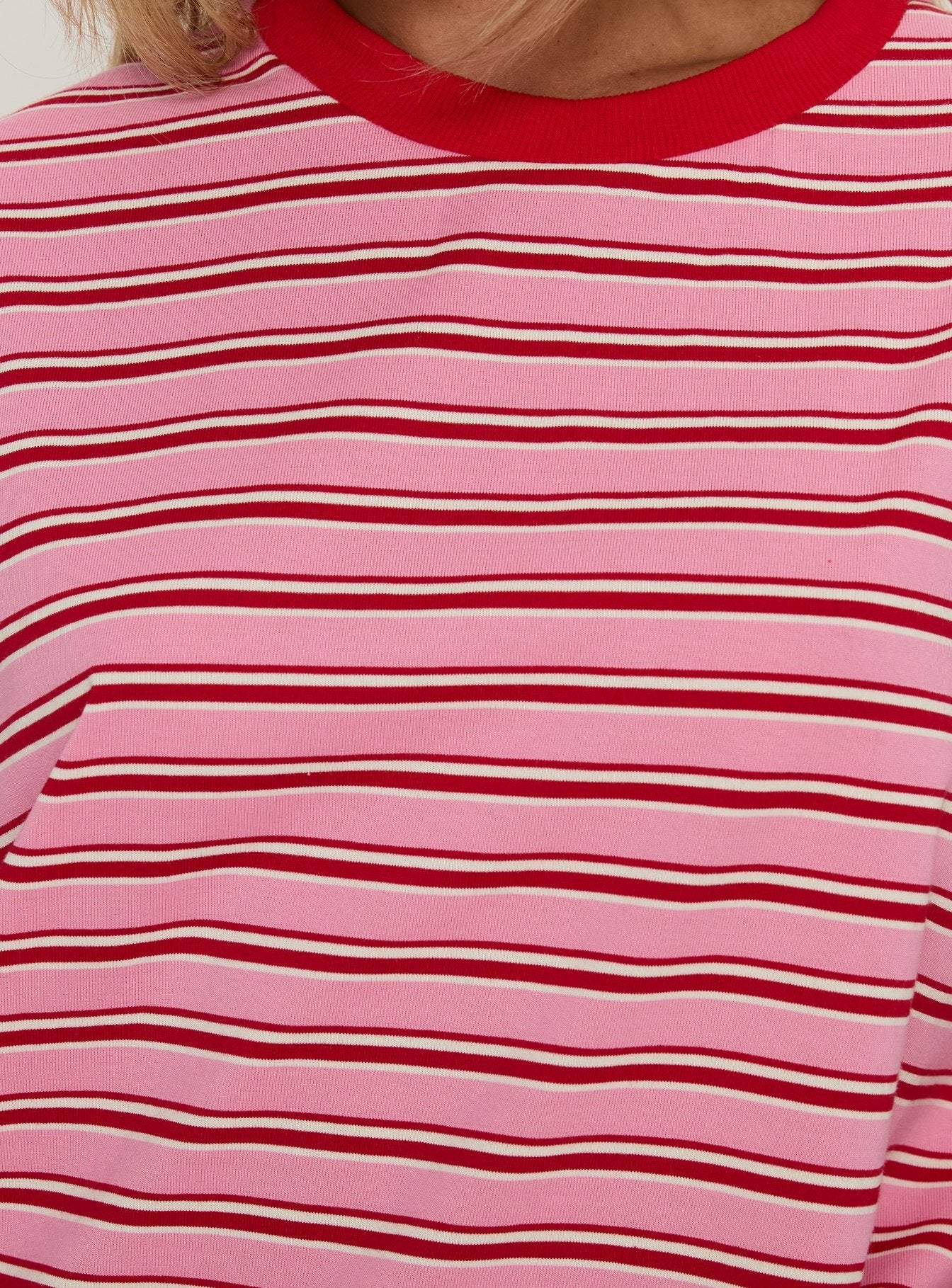 Settle Down Long Sleeve Top Pink / Red Stripe - Image 6