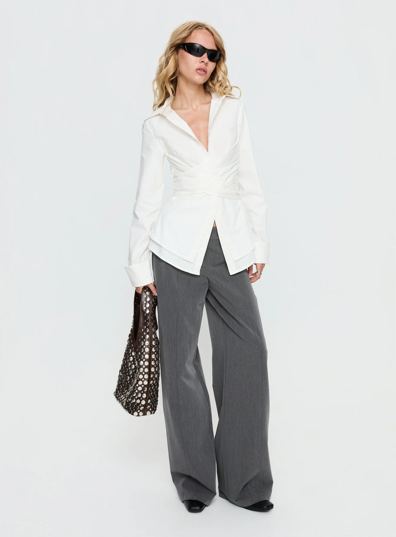 Shapeshifter Twist Long Sleeve Shirt White - Image 2