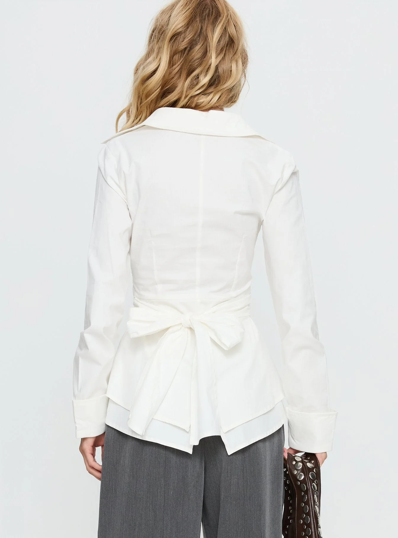 Shapeshifter Twist Long Sleeve Shirt White - Image 4