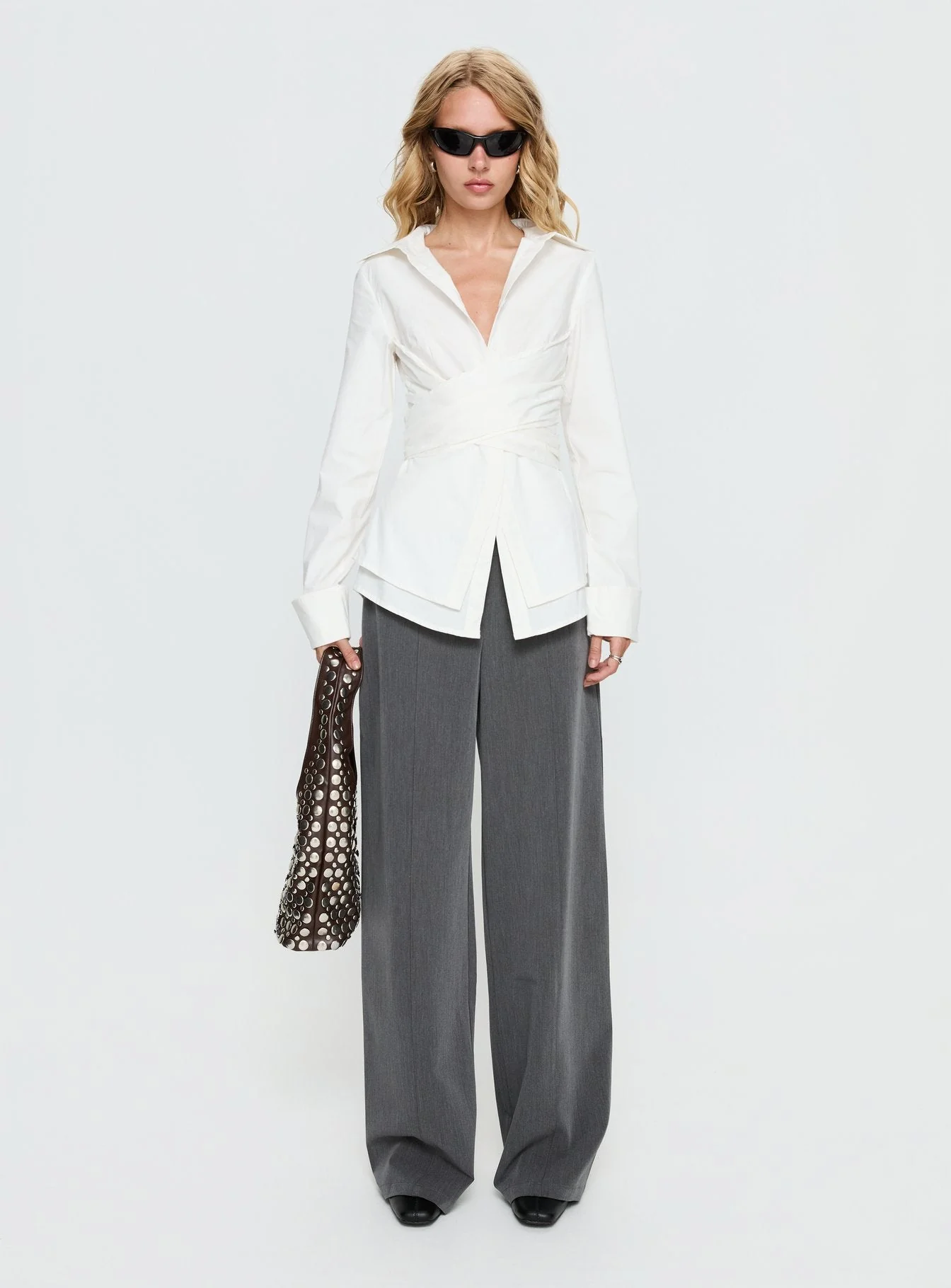 Shapeshifter Twist Long Sleeve Shirt White - Image 6