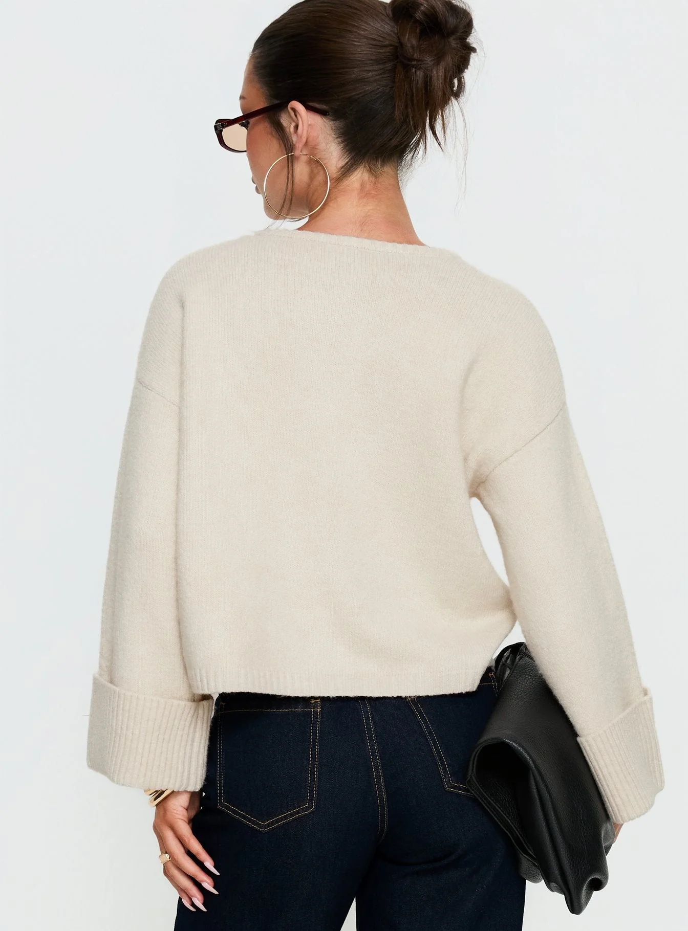 Shinead Cuffed Knit Cardigan White - Image 5