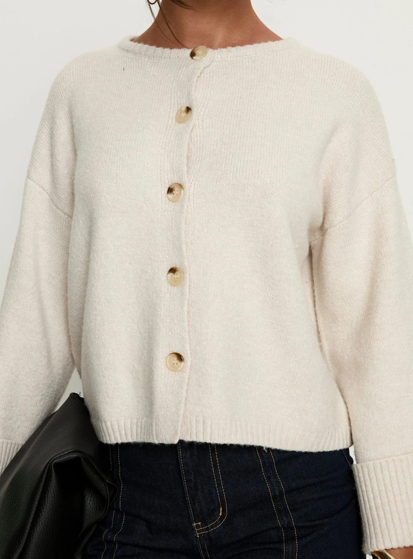 Shinead Cuffed Knit Cardigan White - Image 6