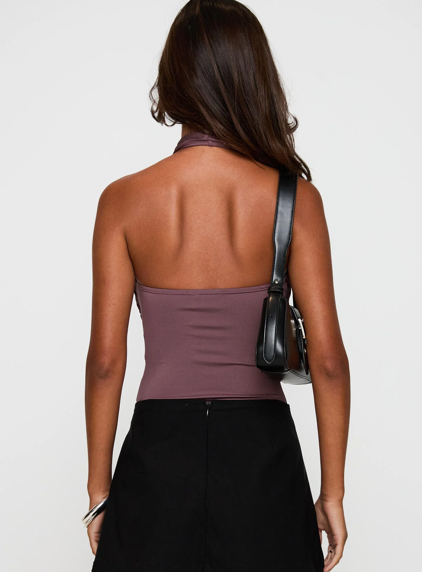 Shoot A Shot Wrap Detail Bodysuit Plum - Image 5