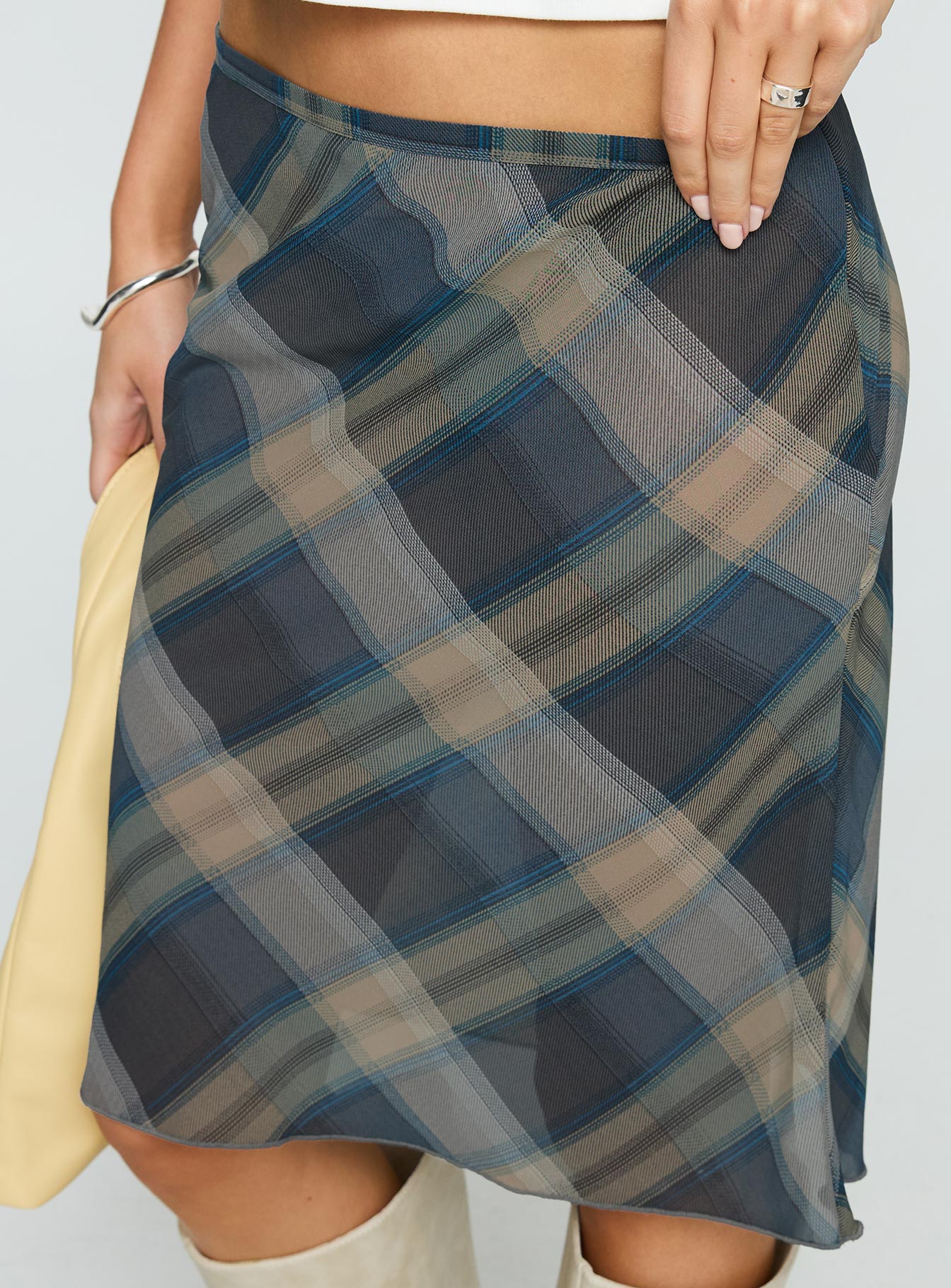 Shoreline Midi Skirt Blue Check - Image 6