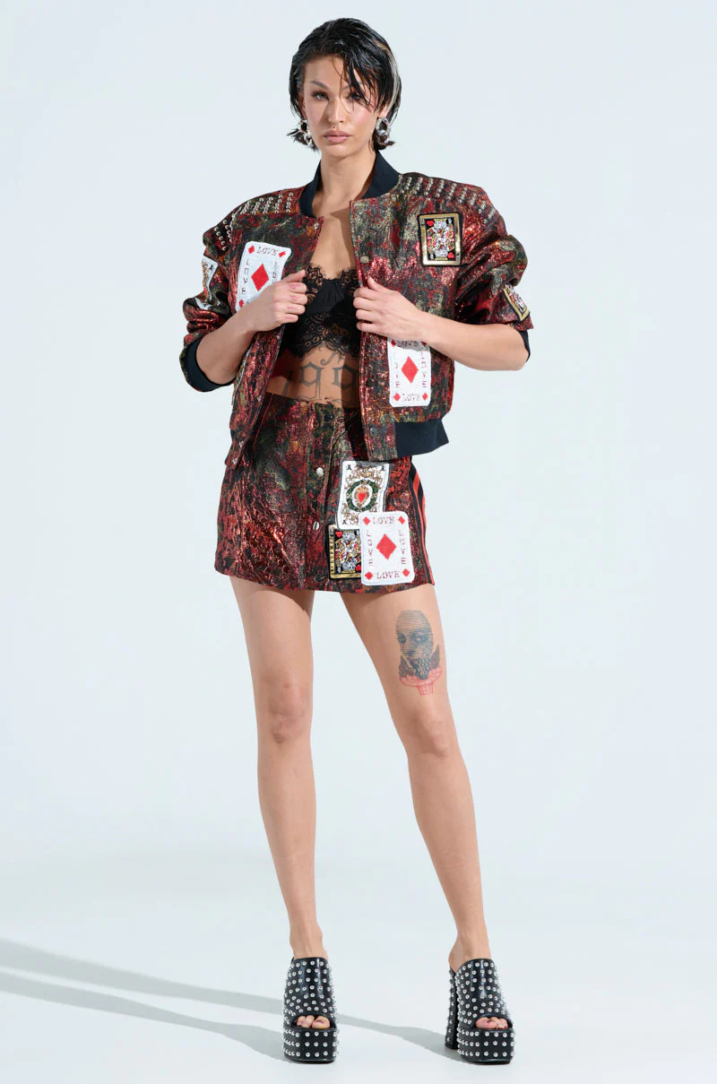SHOW YOUR CARDS BROCADE BOMBER - Image 6