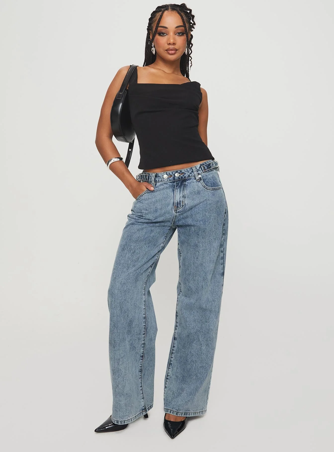 Sidle Low Rise Straight Leg Jeans Light Wash - Image 3