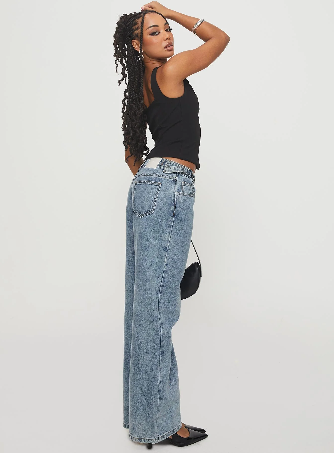 Sidle Low Rise Straight Leg Jeans Light Wash - Image 4