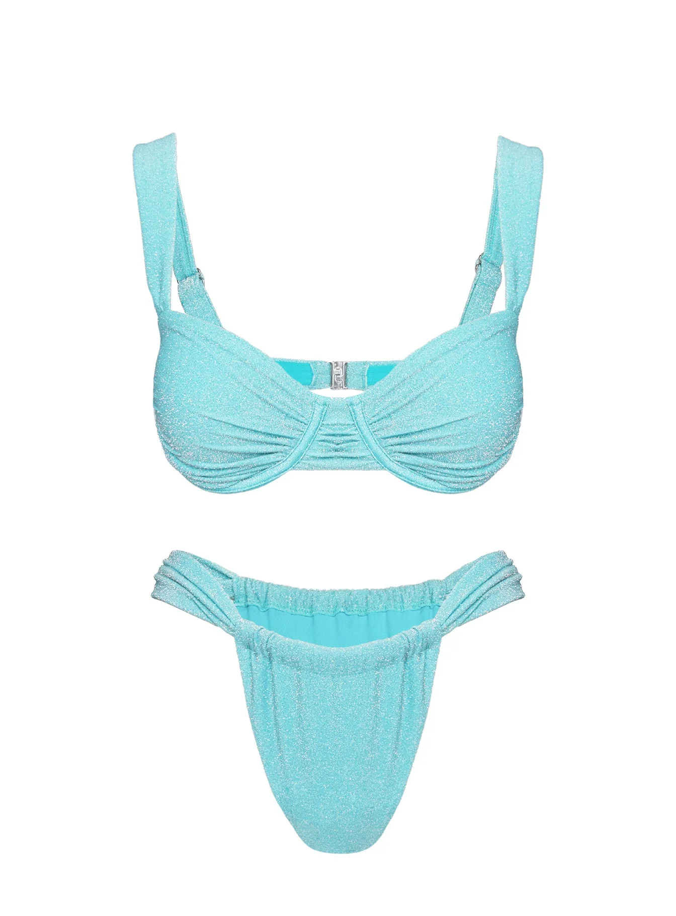 Siella Underwire Glitter Bikini Top Blue - Image 5