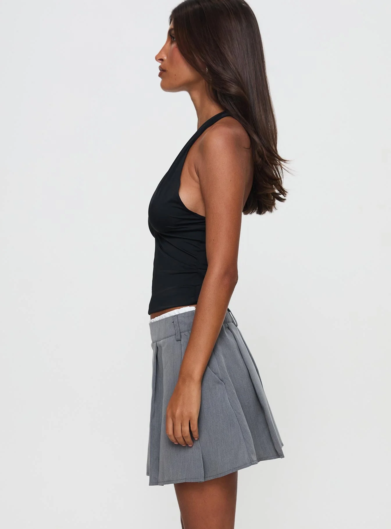 Simulations Pleated Mini Skirt Grey - Image 4