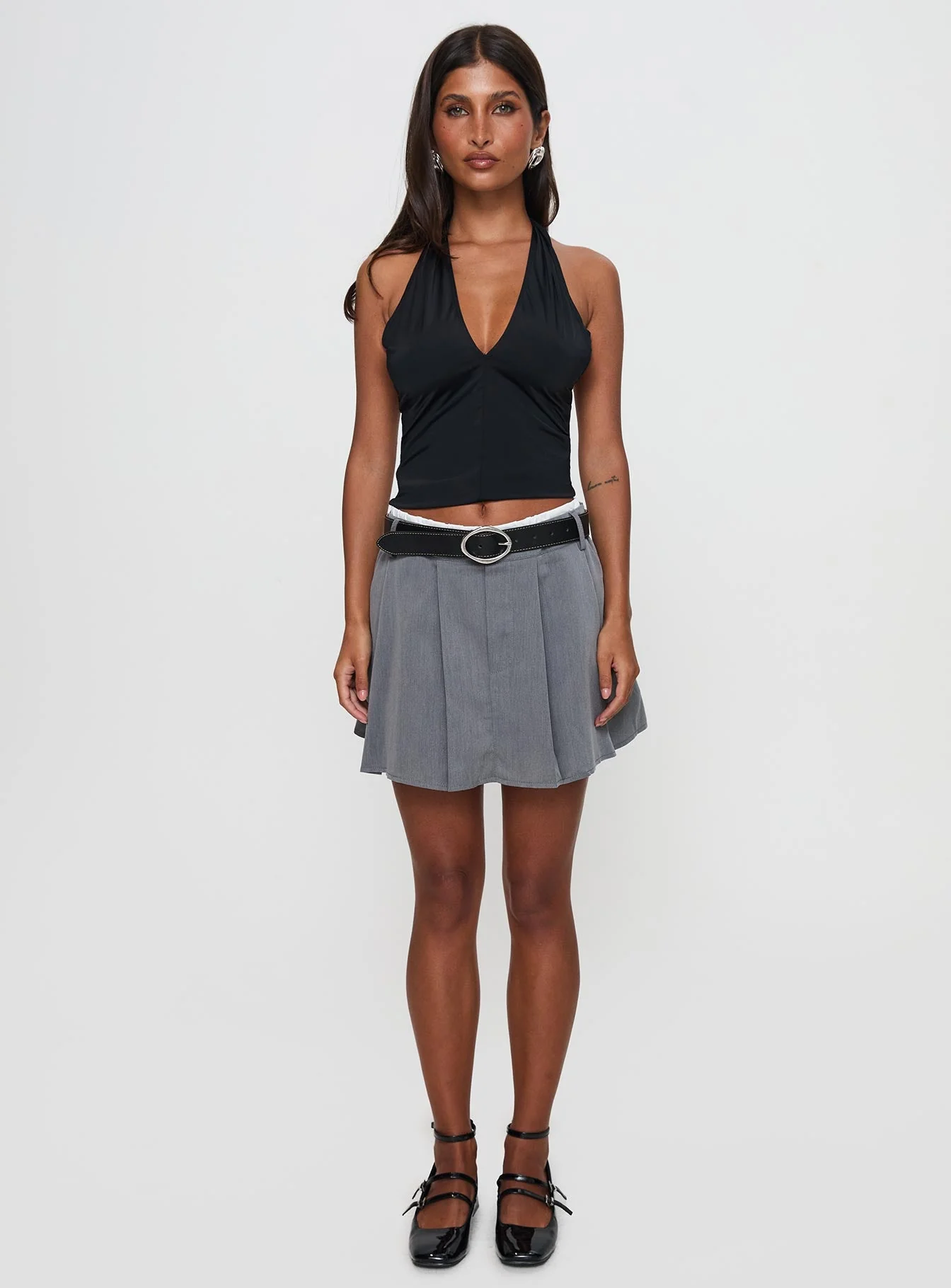 Simulations Pleated Mini Skirt Grey - Image 7
