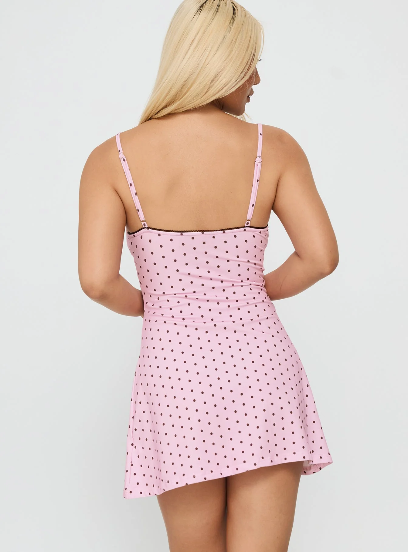 Sleep Schedule Sleep Mini Dress Pink Polka - Image 5
