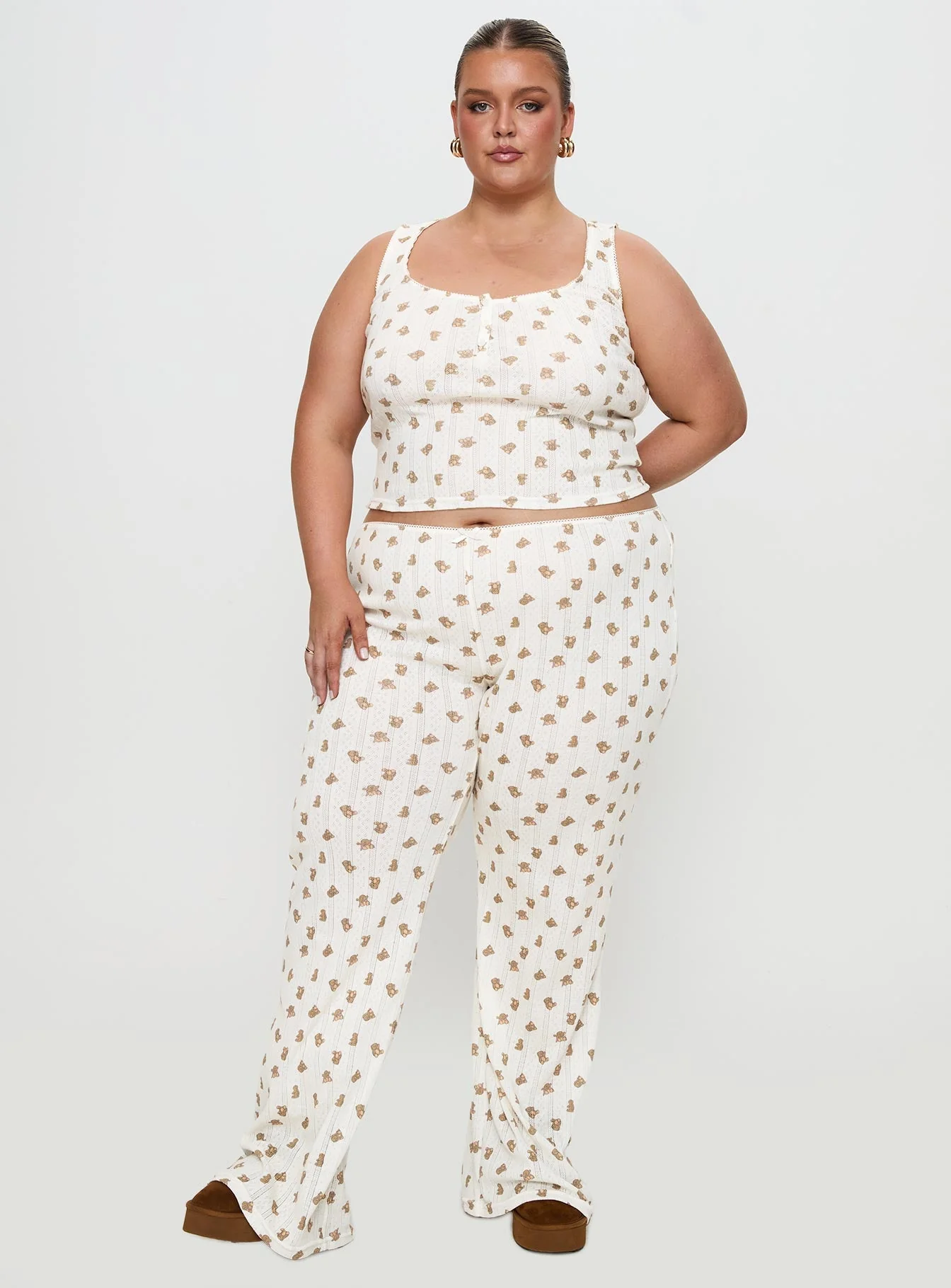 Sleepytea Pointelle Sleep Tank Top Multi Curve - Image 3