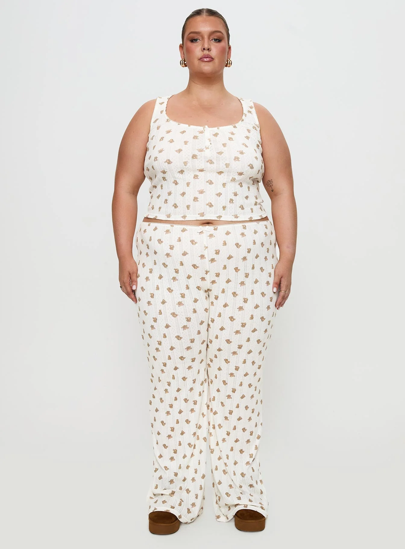 Sleepytea Pointelle Sleep Tank Top Multi Curve - Image 7