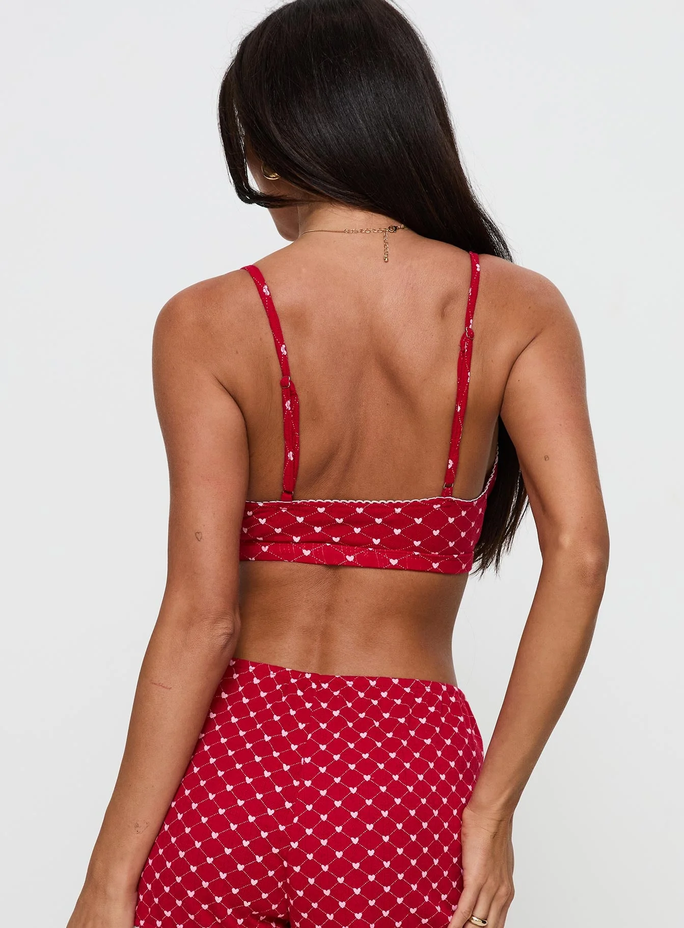 Slumber Pointelle Sleep Bralette Red - Image 5