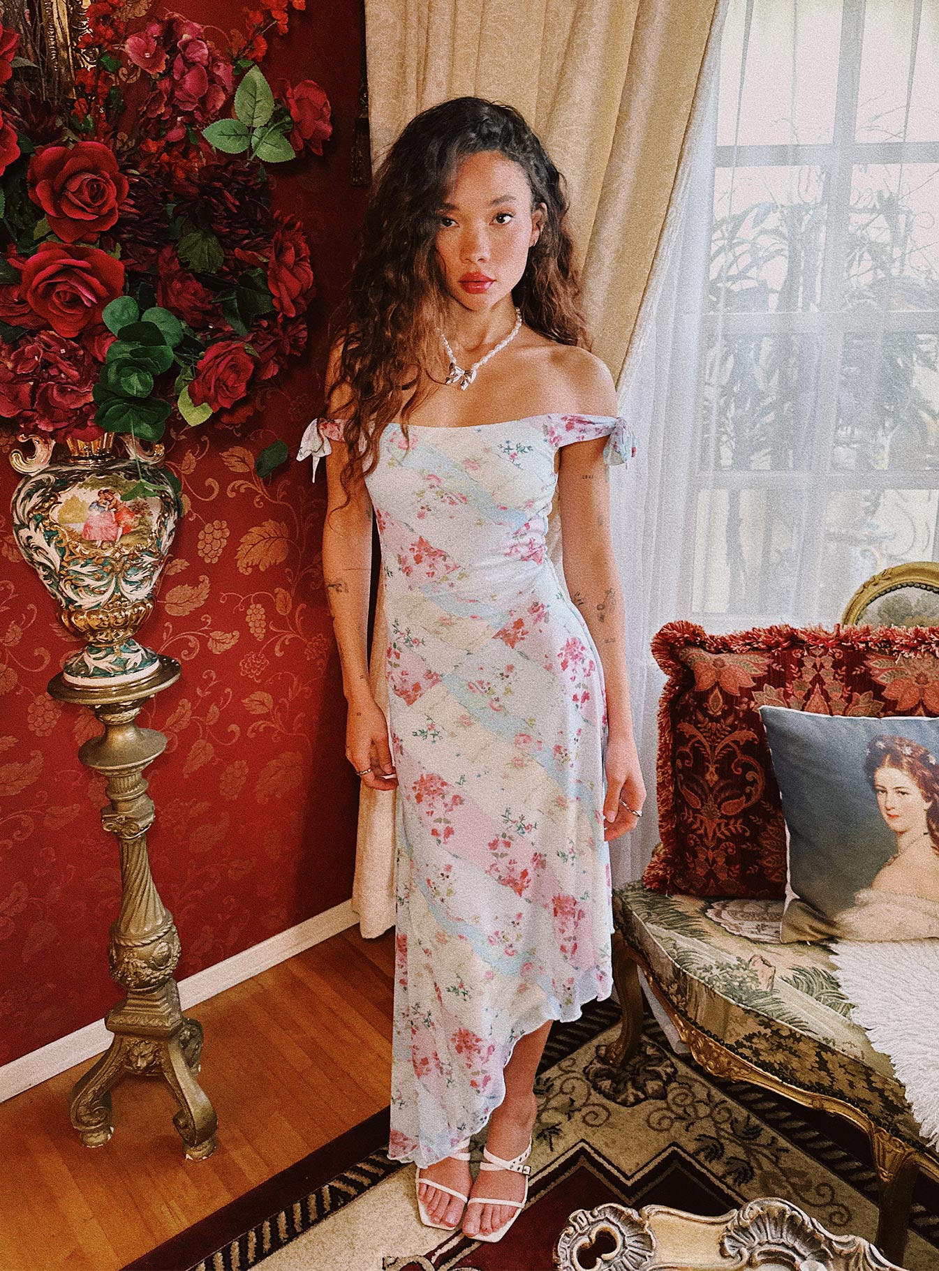 Smitten Asymmetric Maxi Dress Multi - Image 2
