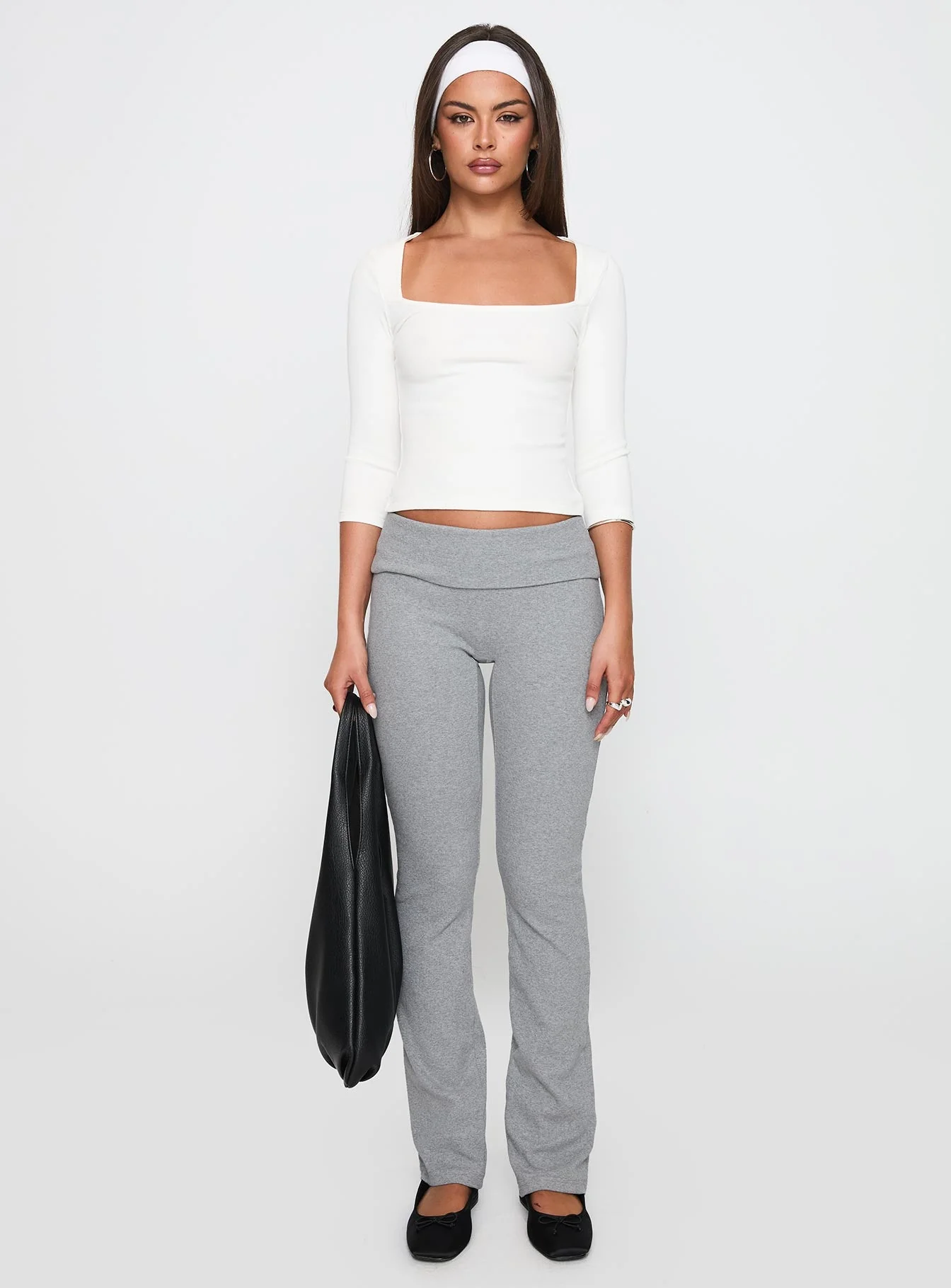 So American Rib 3/4 Sleeve Top White - Image 7