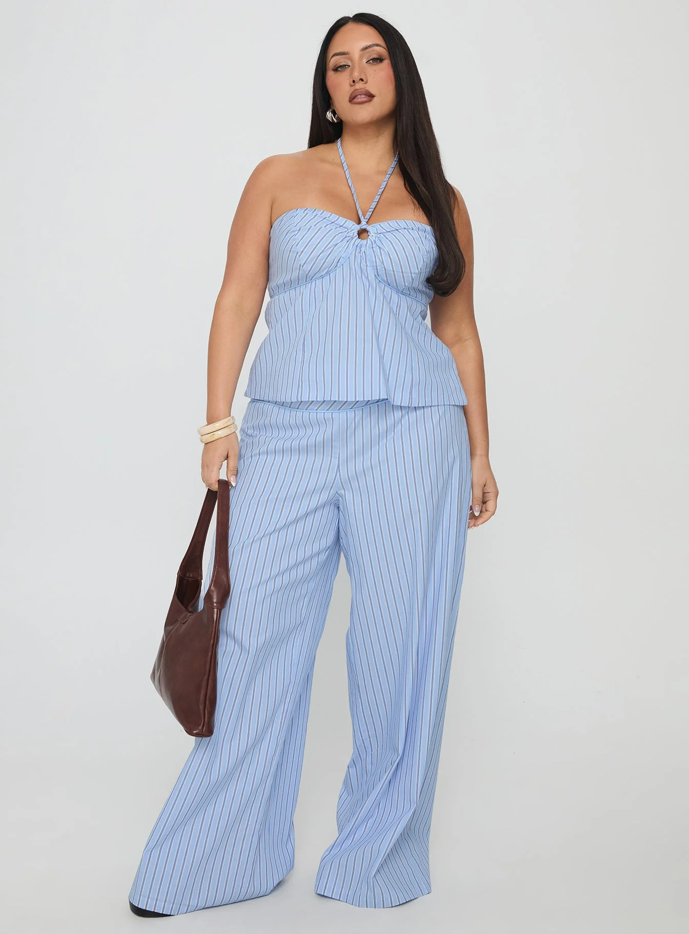 Sofea Halter Top Blue Stripe Curve - Image 3