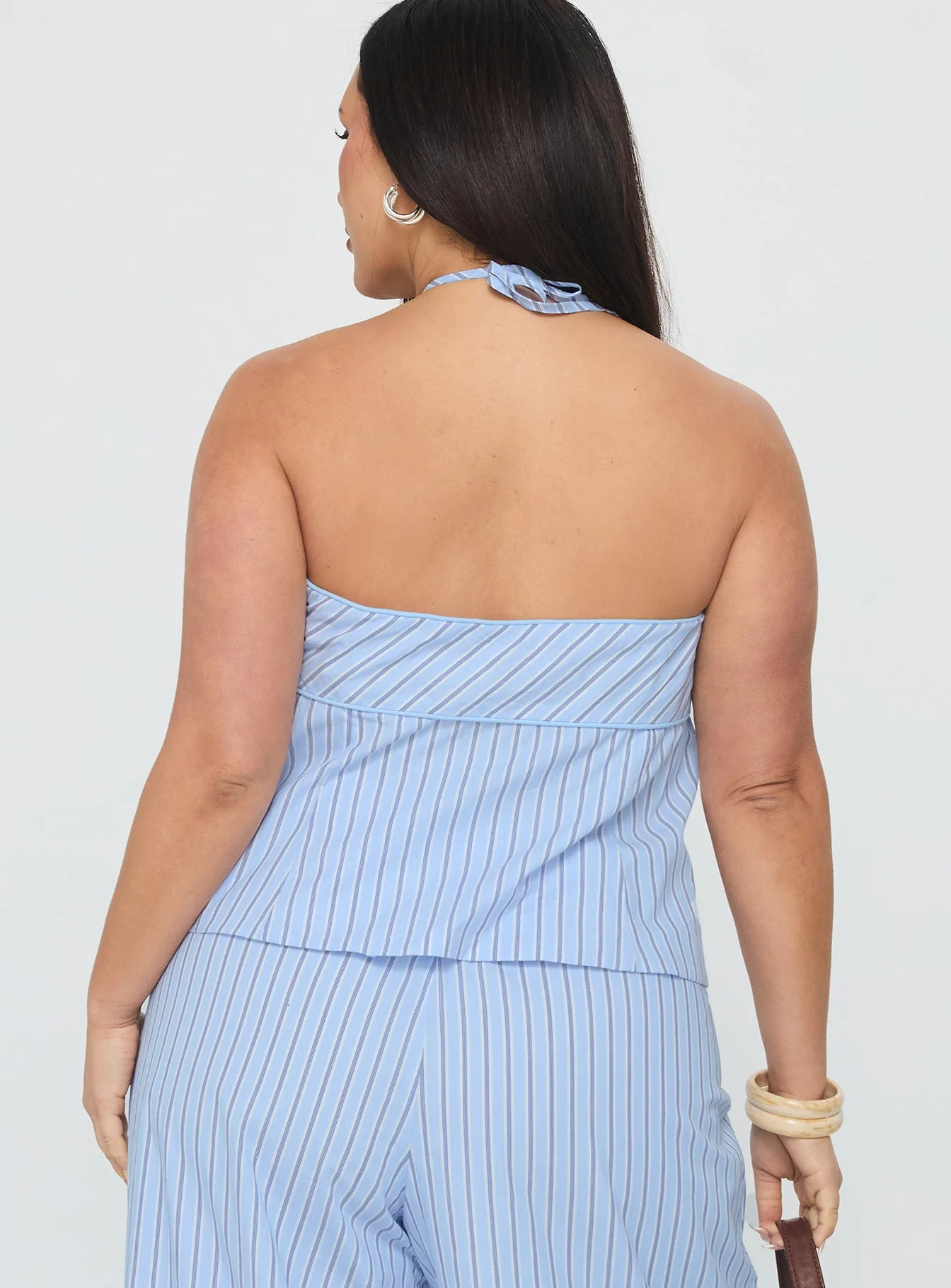 Sofea Halter Top Blue Stripe Curve - Image 5