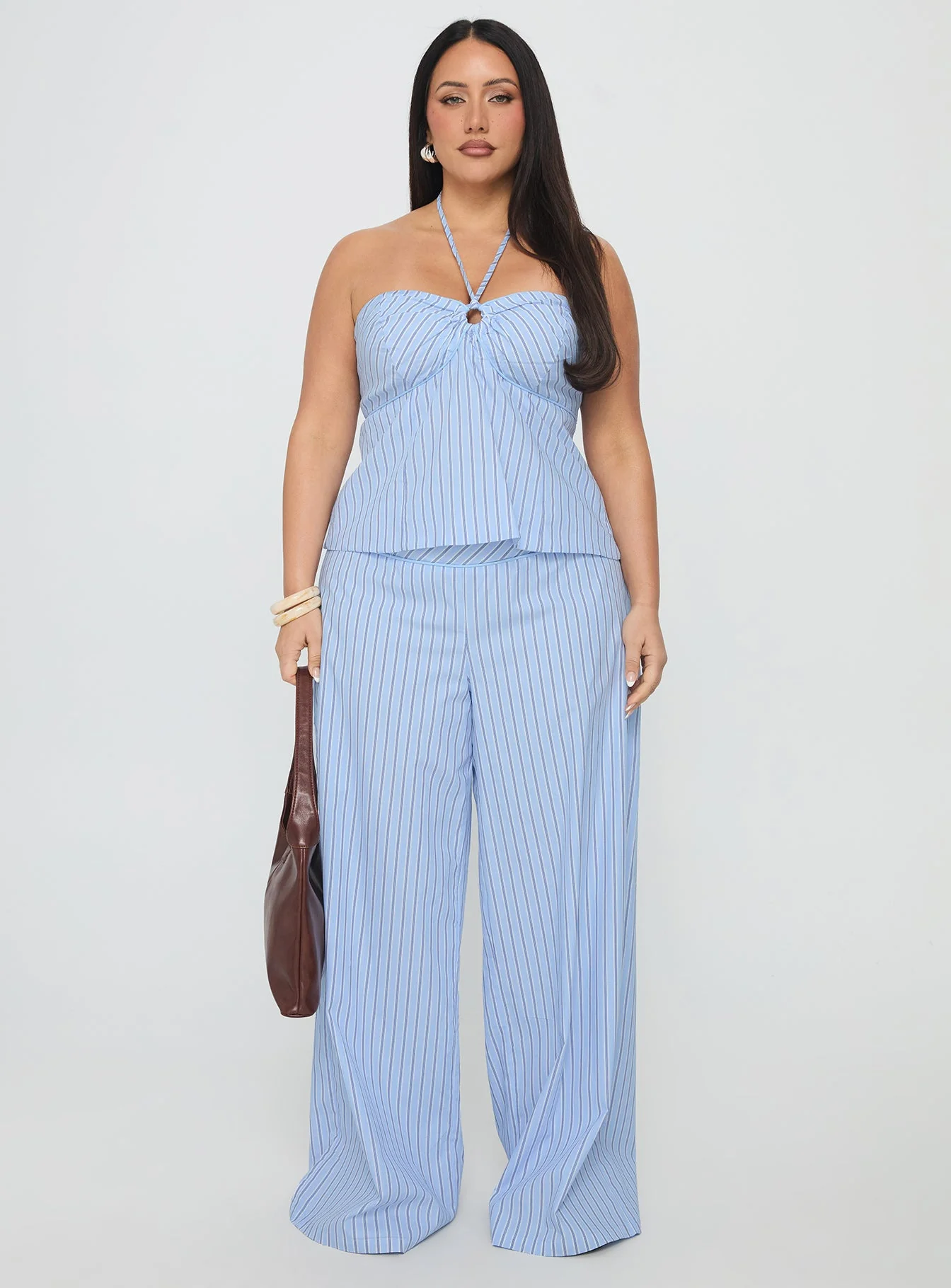 Sofea Halter Top Blue Stripe Curve - Image 7