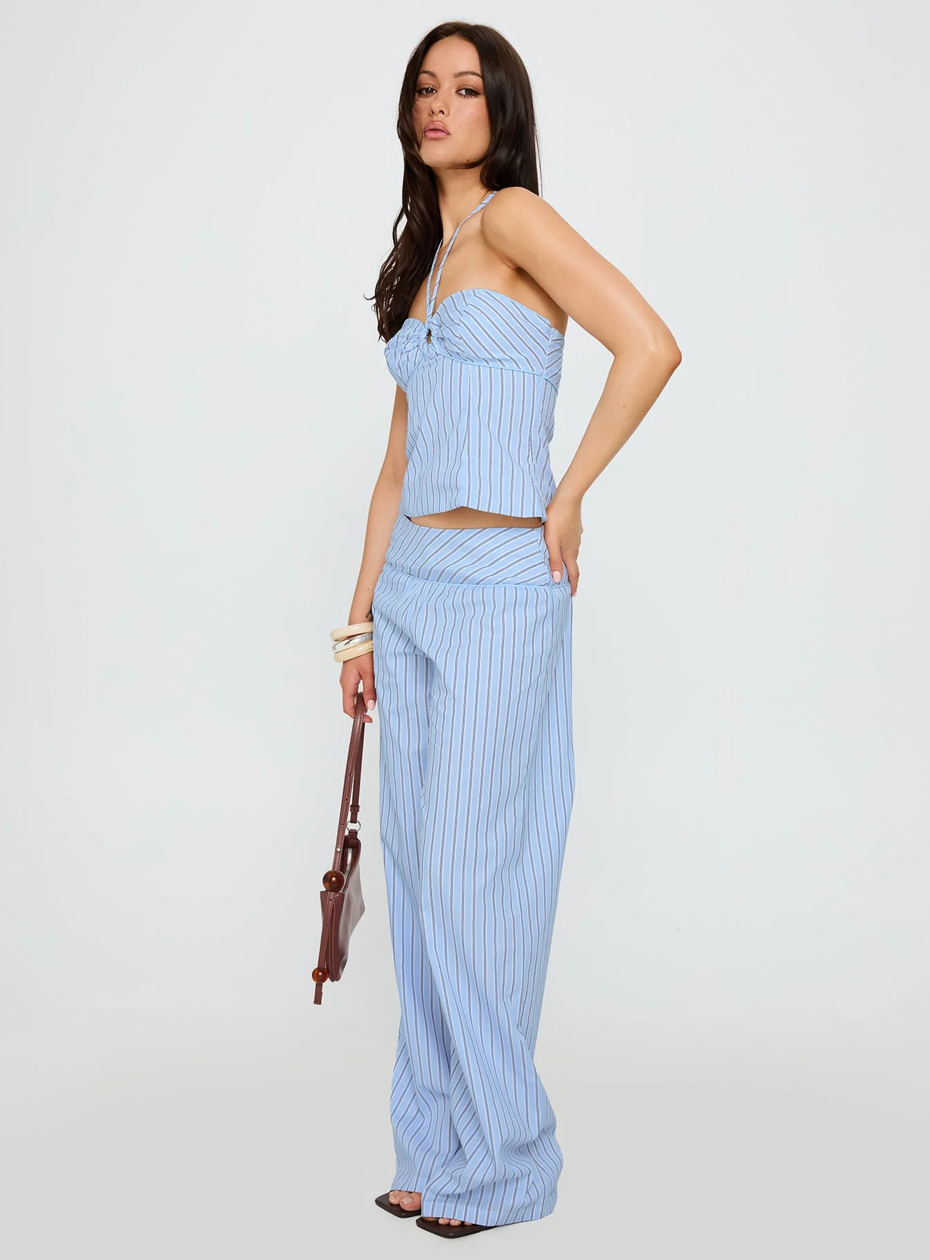 Sofea Mid Rise Pant Blue Stripe - Image 4