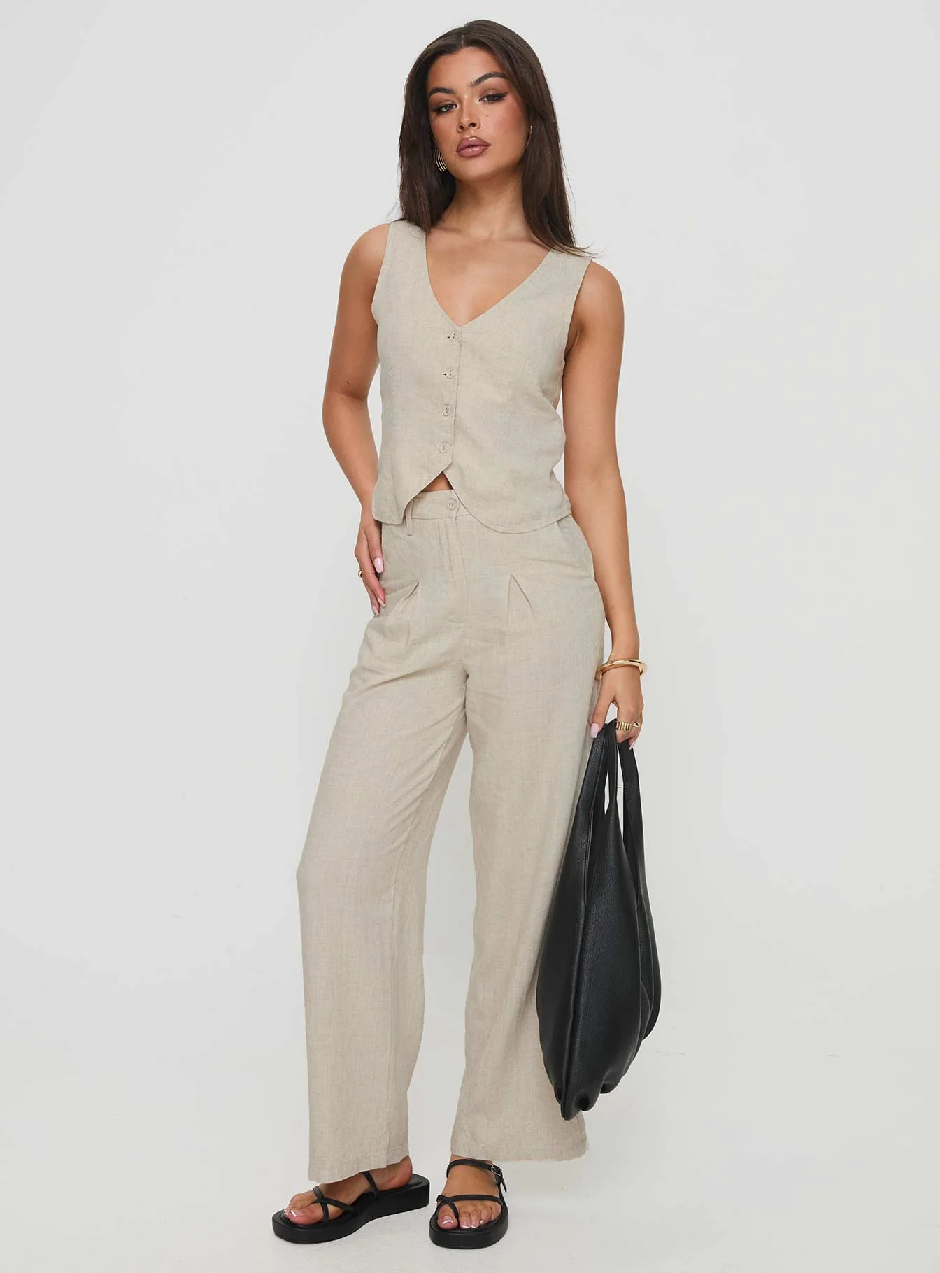Sofi Vest Top Beige - Image 3
