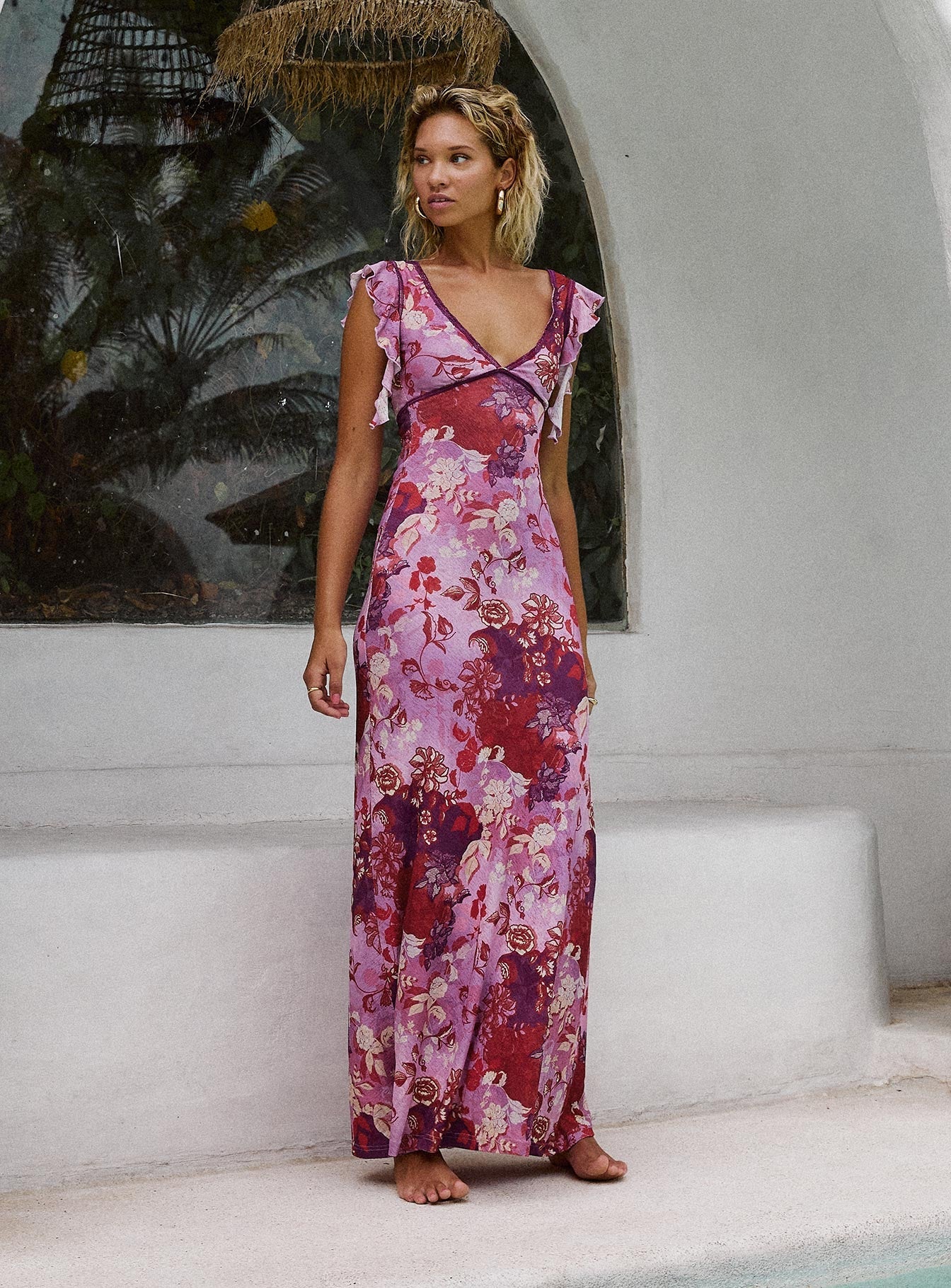 Soleila Maxi Dress Purple Multi - Image 2