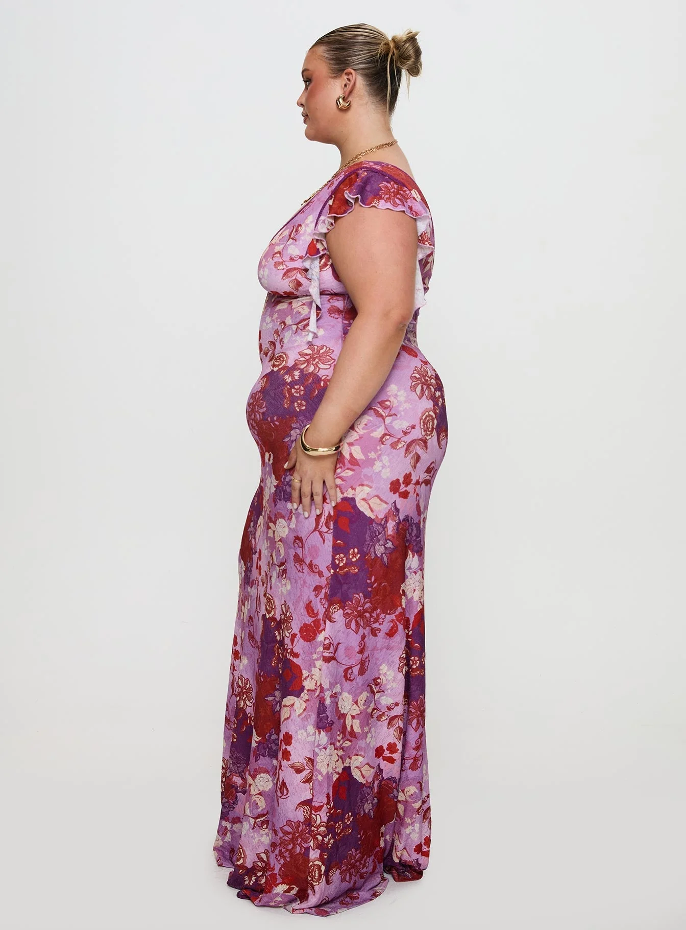 Soleila Maxi Dress Purple Multi Curve - Image 4
