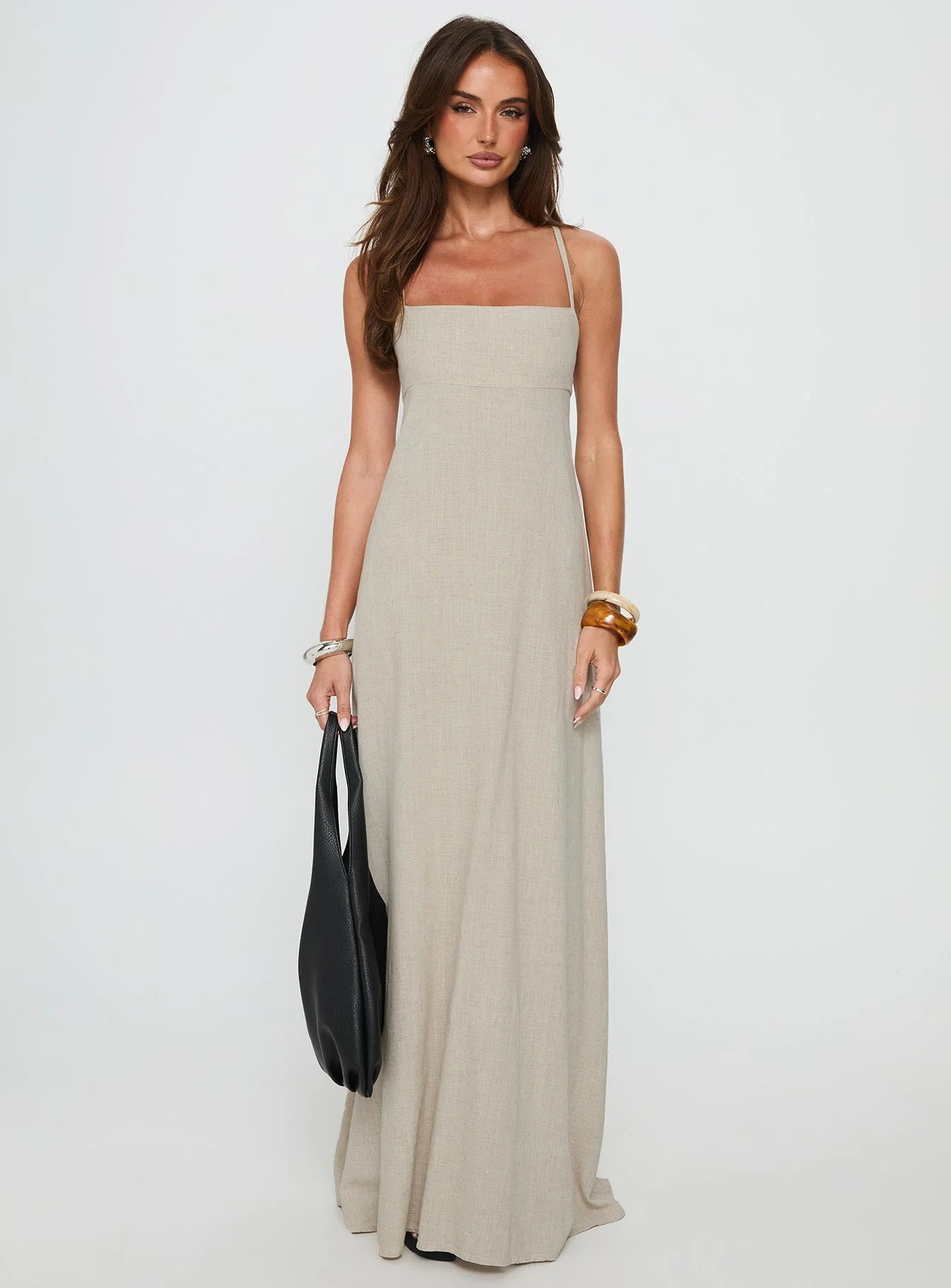 Solie Tie Back Maxi Dress Natural - Image 7