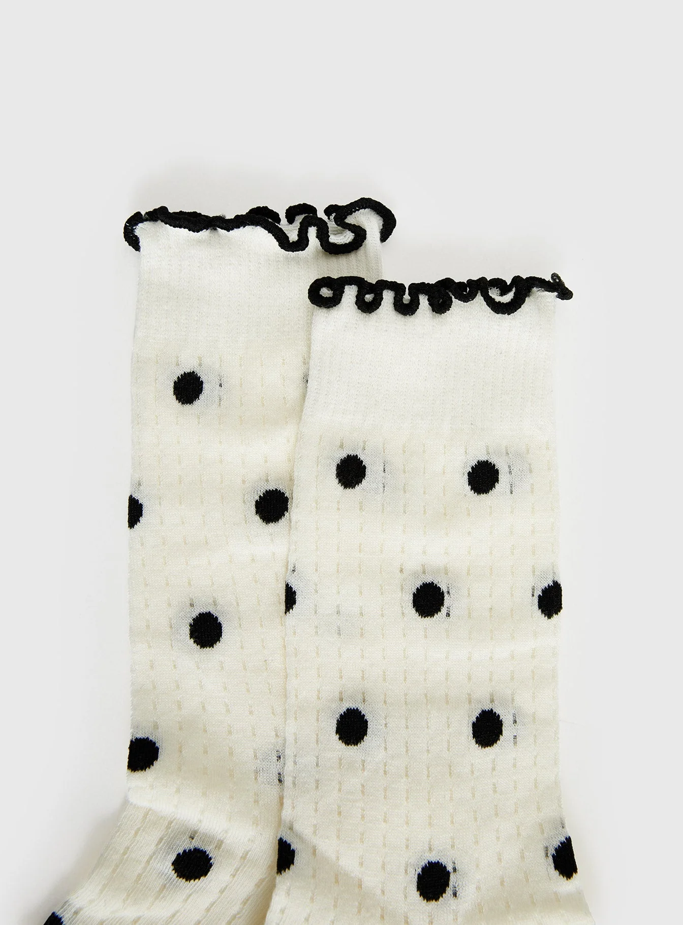 Somebody Else Frill Socks White Polka - Image 3