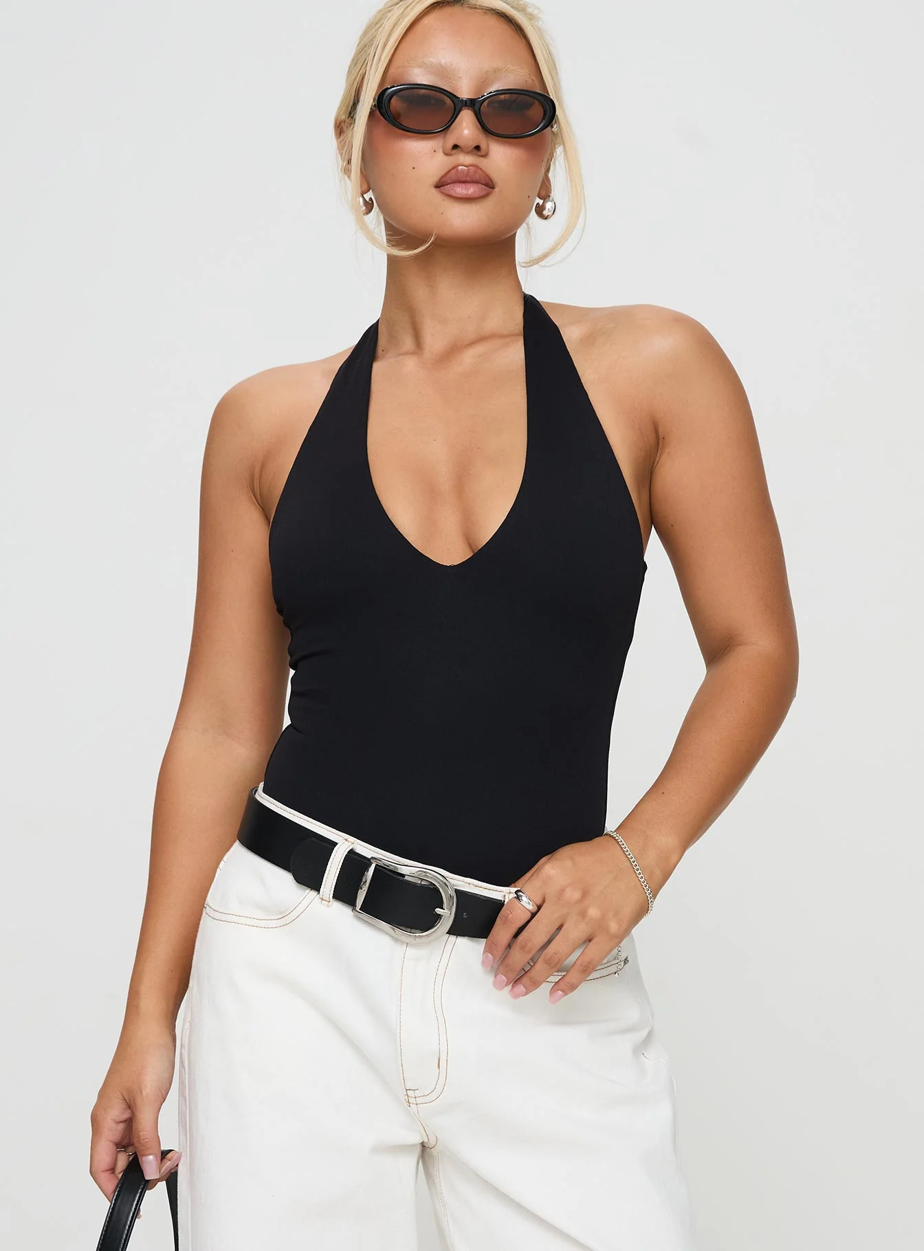 Someone New Halter Bodysuit Black - Image 2