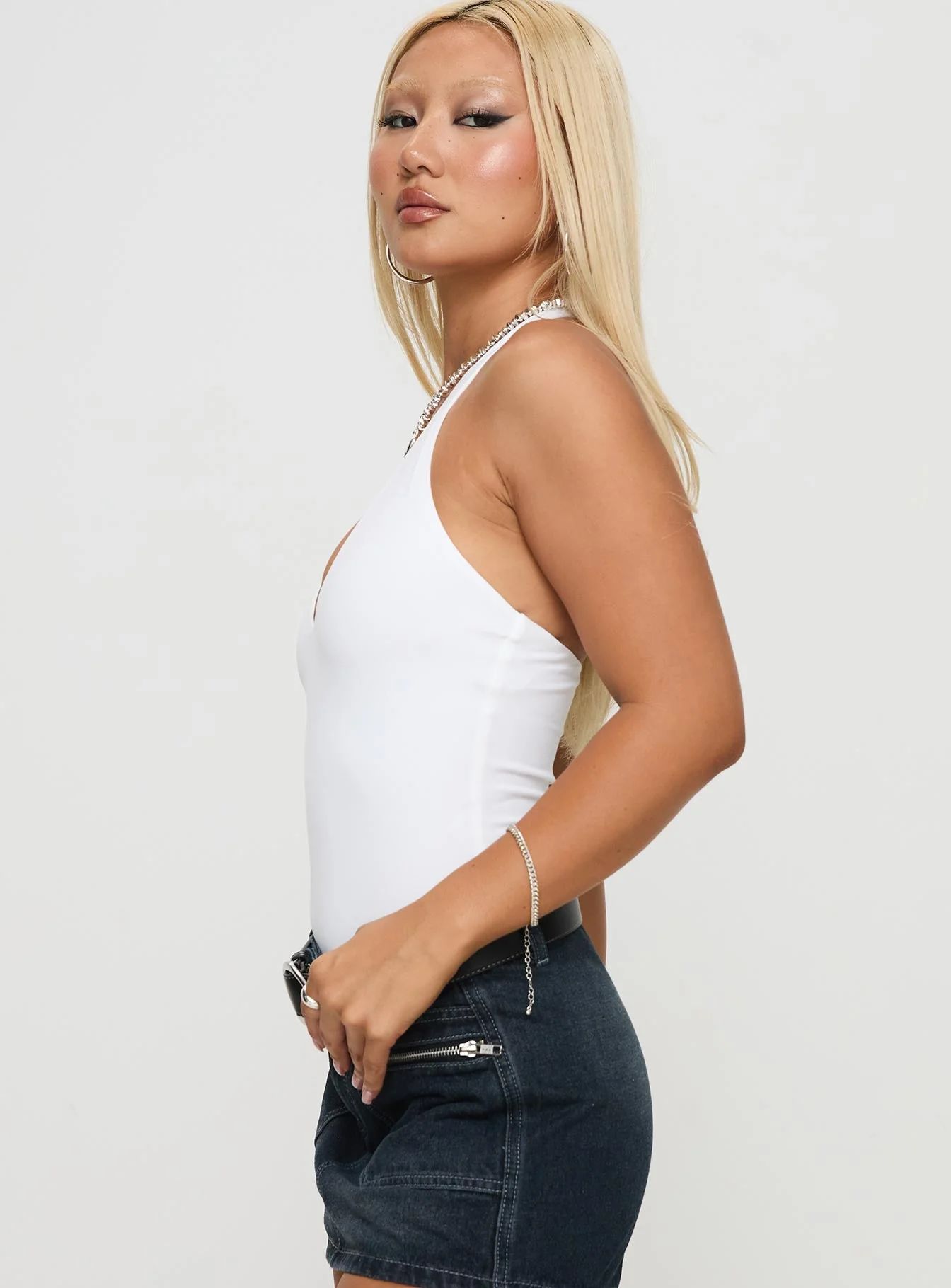Someone New Halter Bodysuit White - Image 4