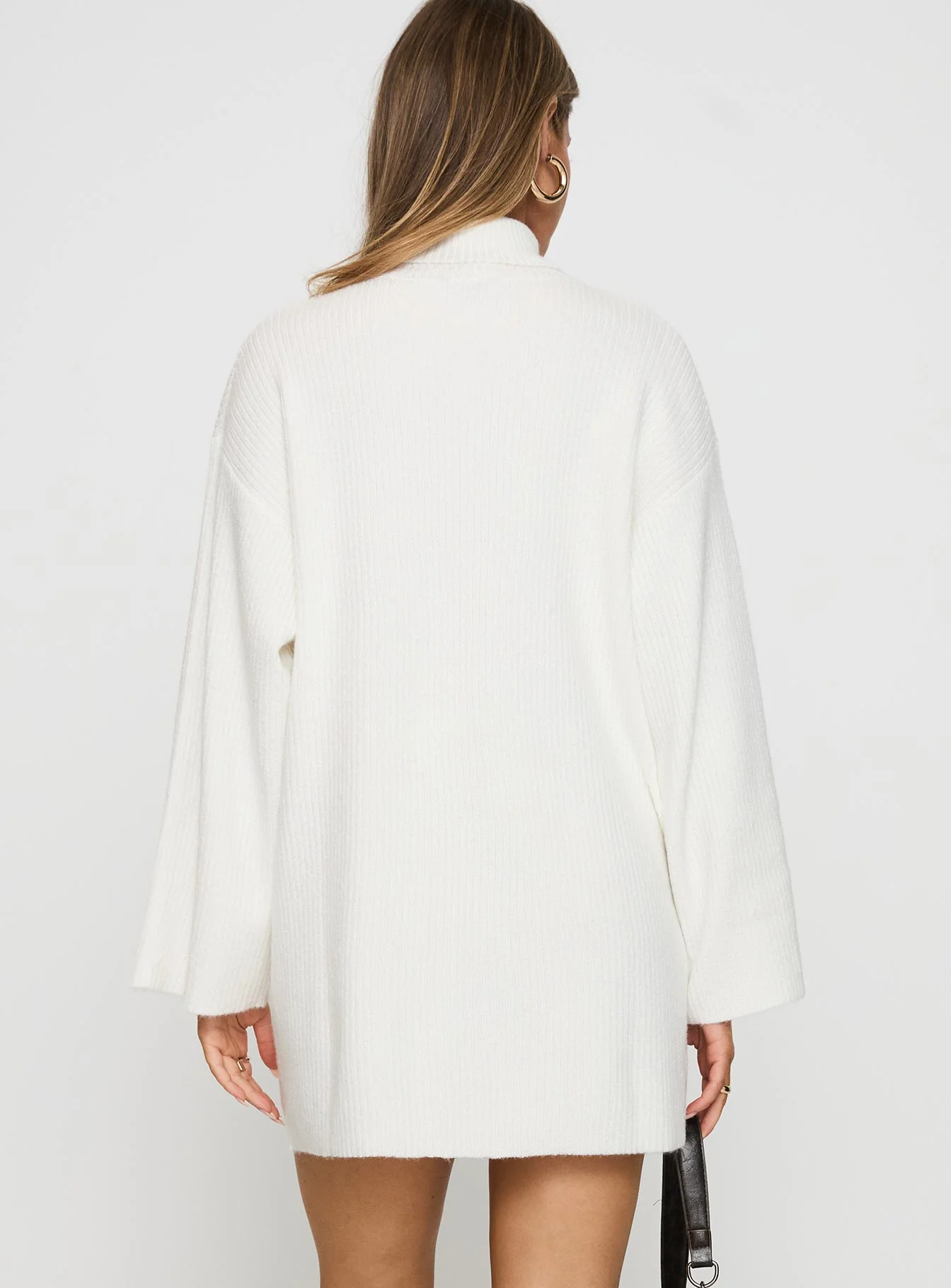 Sonelle Long Sleeve Knit Mini Dress White - Image 5